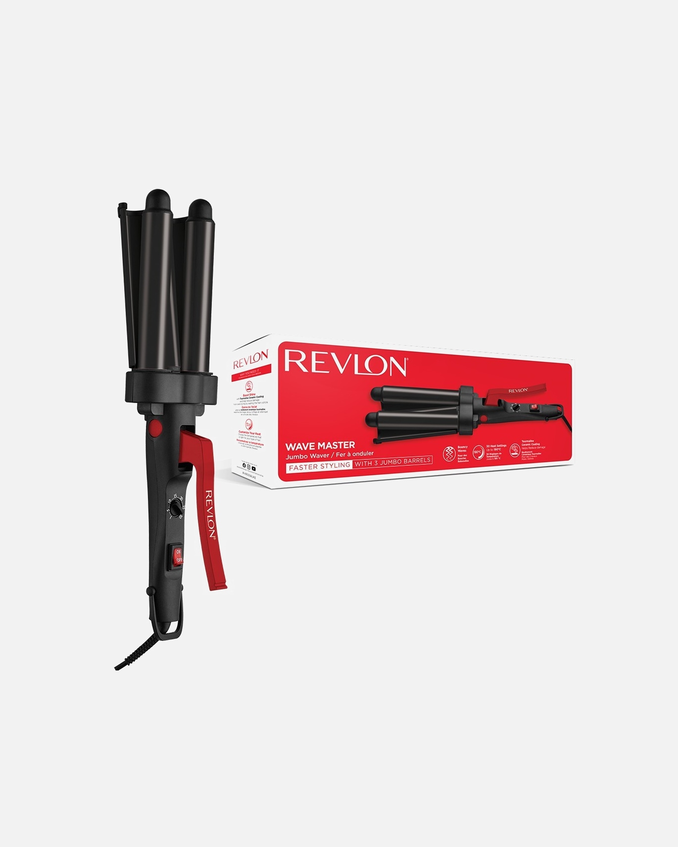 Prostownica dla Unisex Revlon Tourmaline Ceramic Jumbo Waver Wave Master Tourmaline Ceramic Jumbo Waver Wave Master