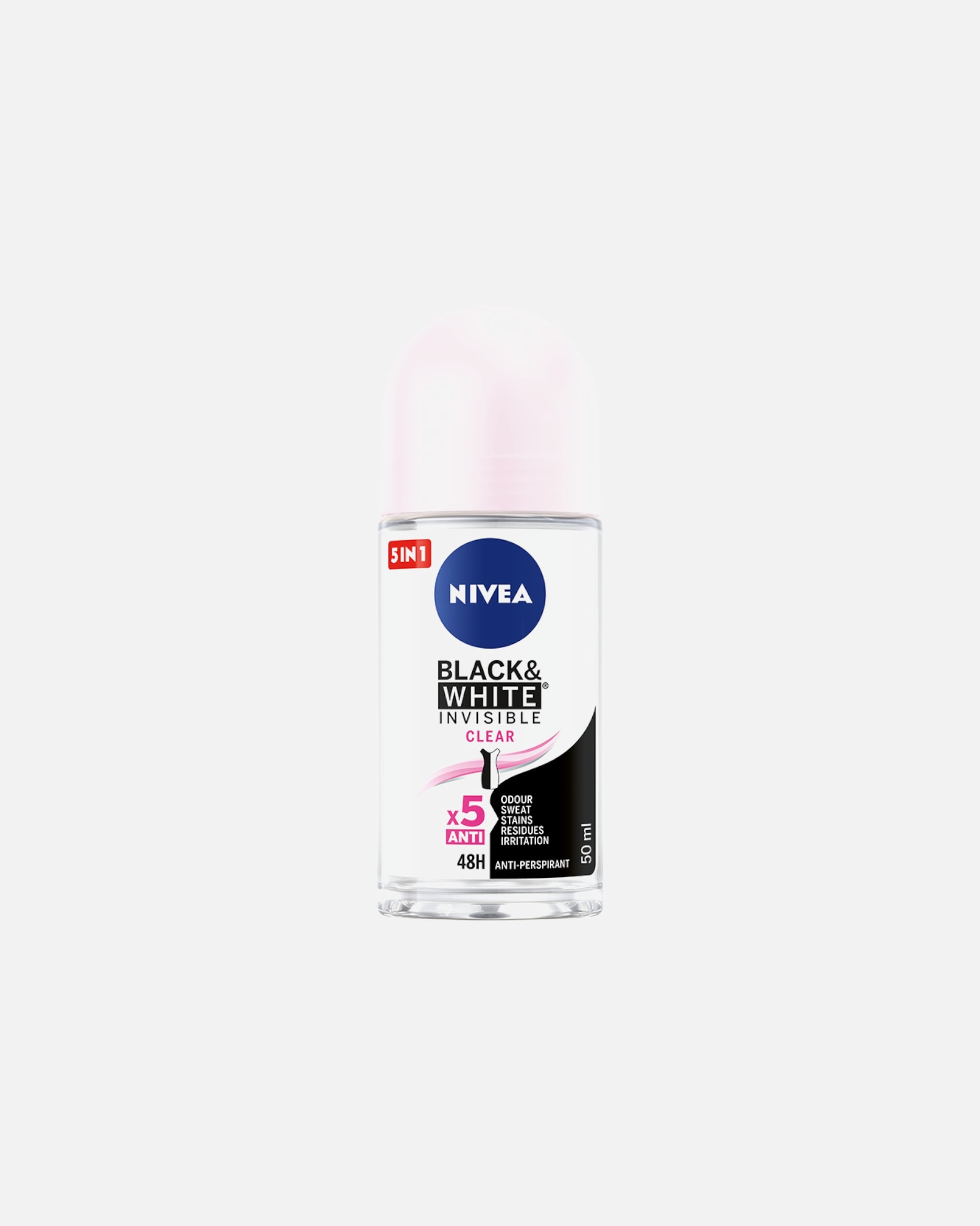 Antyprespirant dla Unisex NIVEA Black&White damski antyperspirant w kulce Invisible Clear 50 ml
