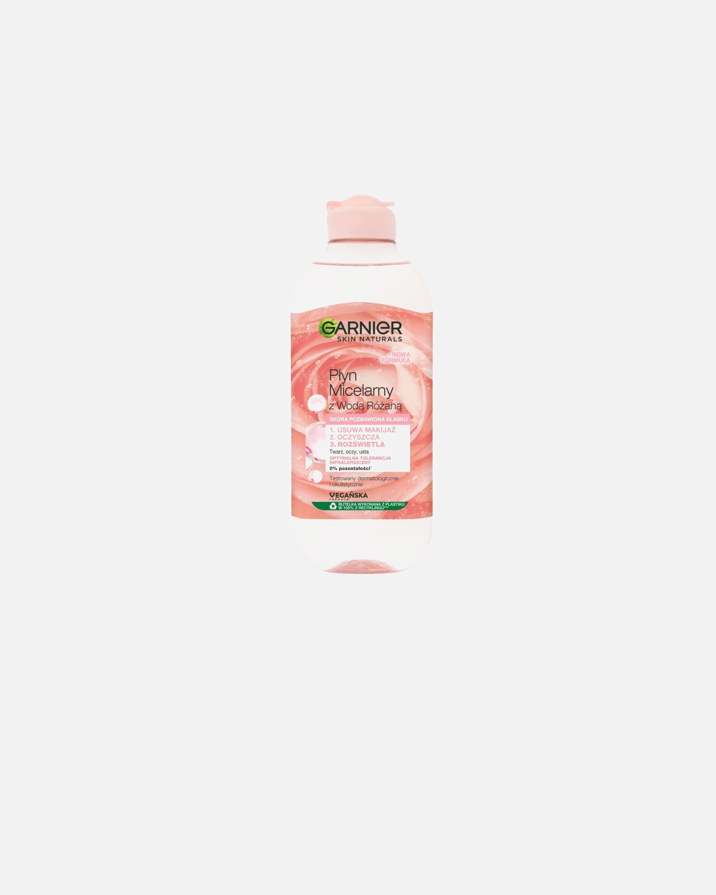 Płyn do demakijażu dla Unisex Garnier Skin Naturals Płyn micelarny z Wodą Różaną 400 ml