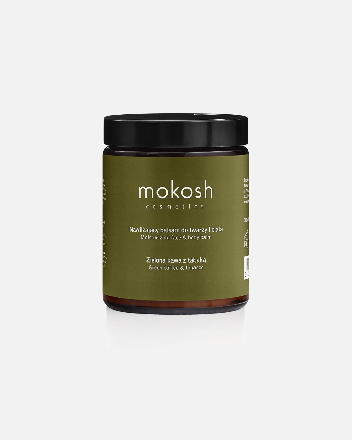 Krem do ciała dla Unisex Mokosh Nawilżający balsam do twarzy i ciała Zielona kawa z tabaką 180 ml