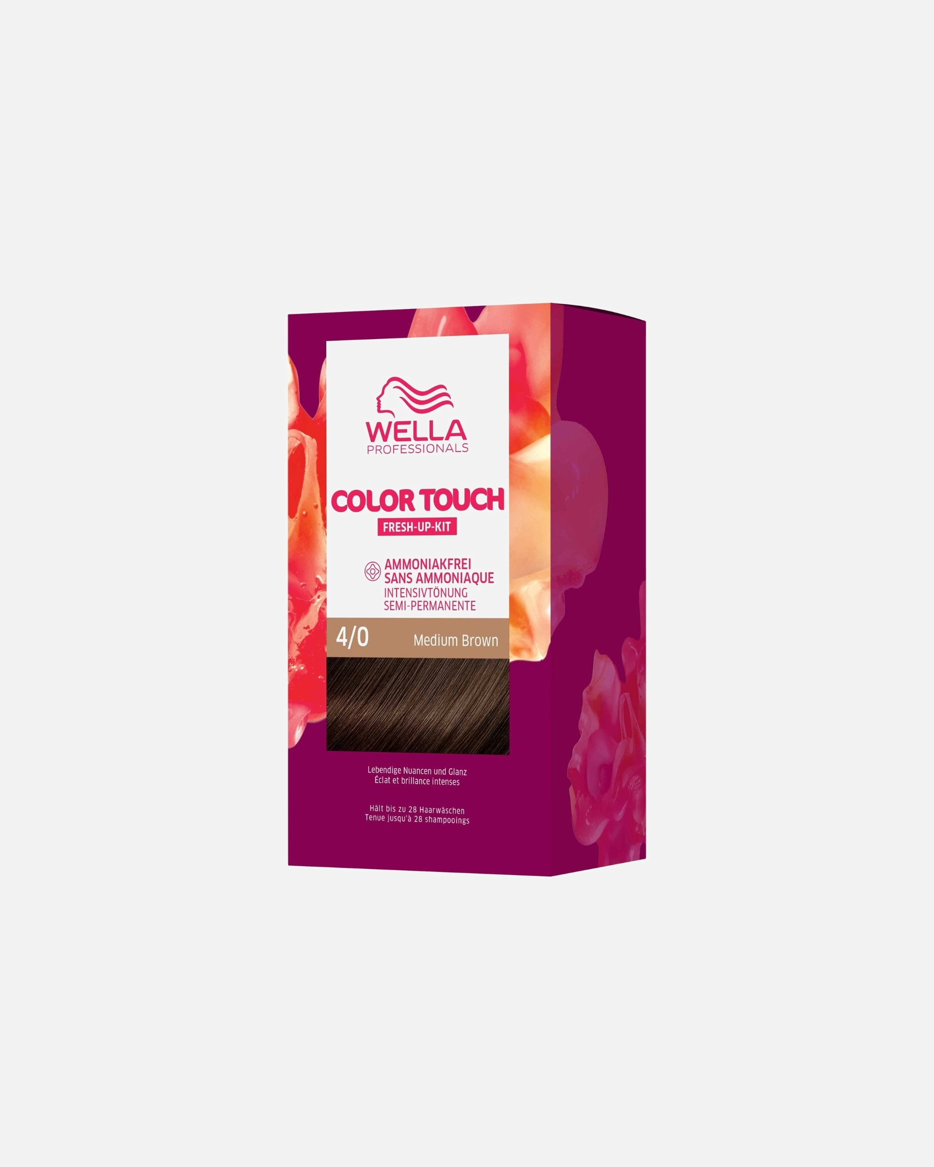 Farba do włosów dla Unisex Wella Color Touch Zestaw odświeżający No. 4/0 - Medium Brown