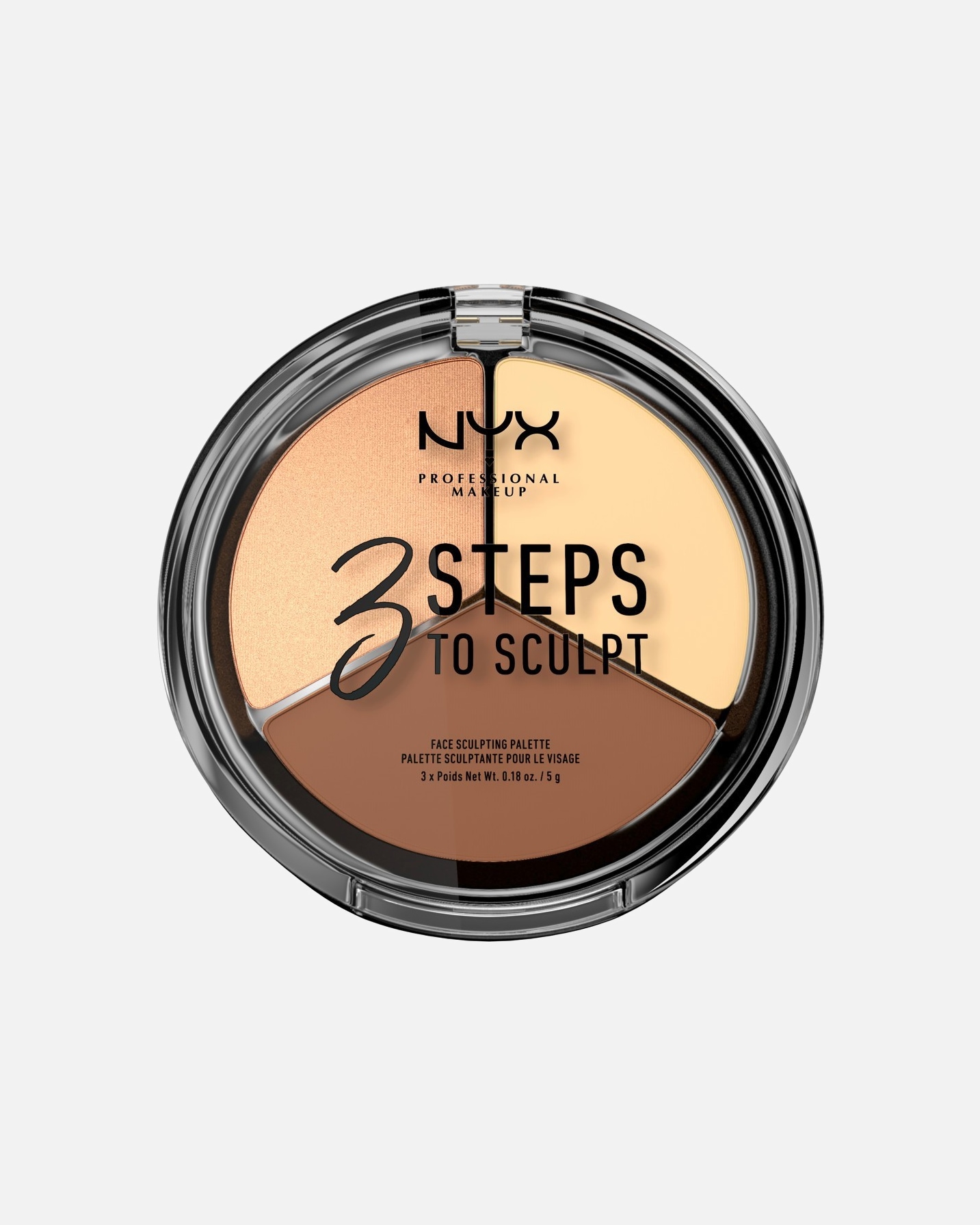 Puder dla Unisex NYX Professional Makeup 3 Step To Sculpt Face Sculpting Palette LIGHT - LIGHT