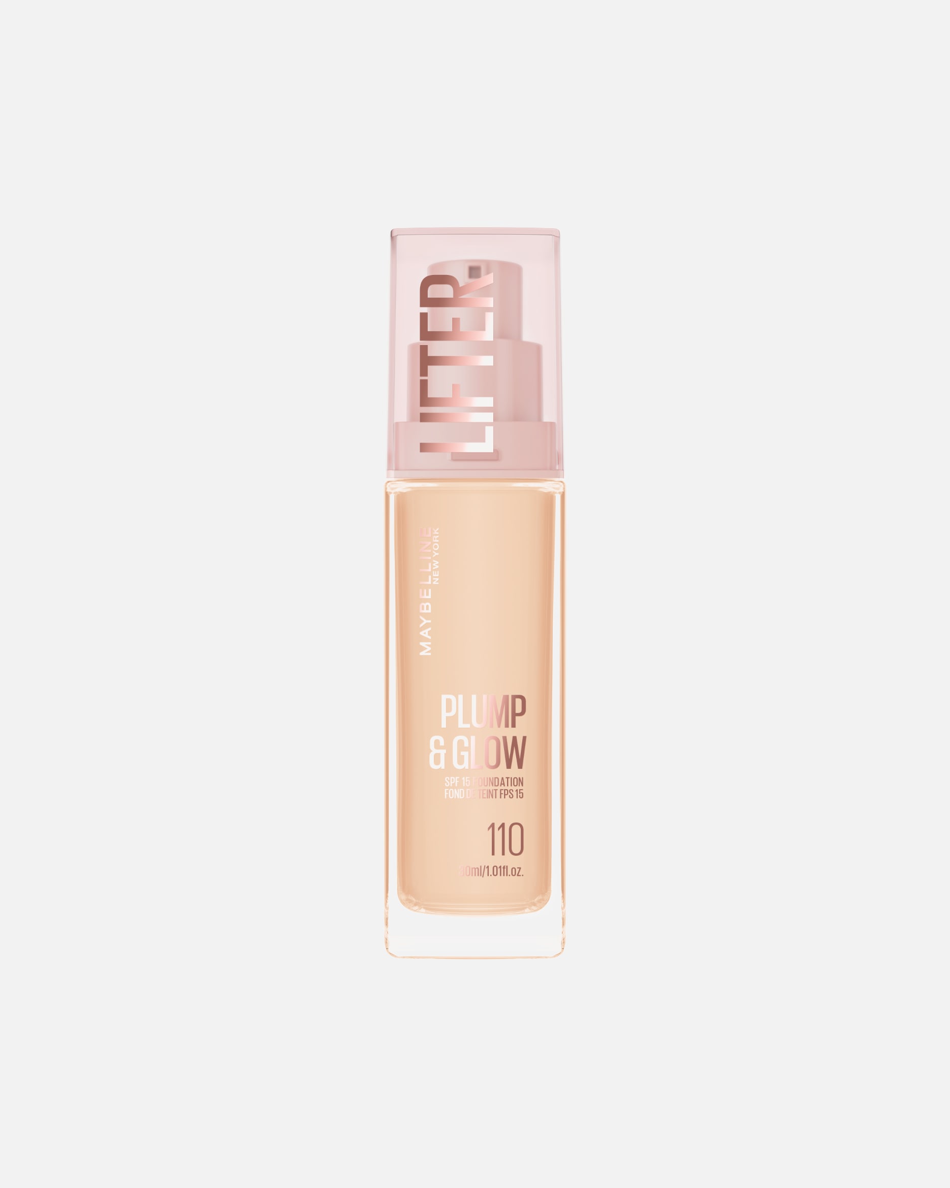 Podkład dla Unisex Maybelline Lifter Plump&Glow podkład rozświetlający 110