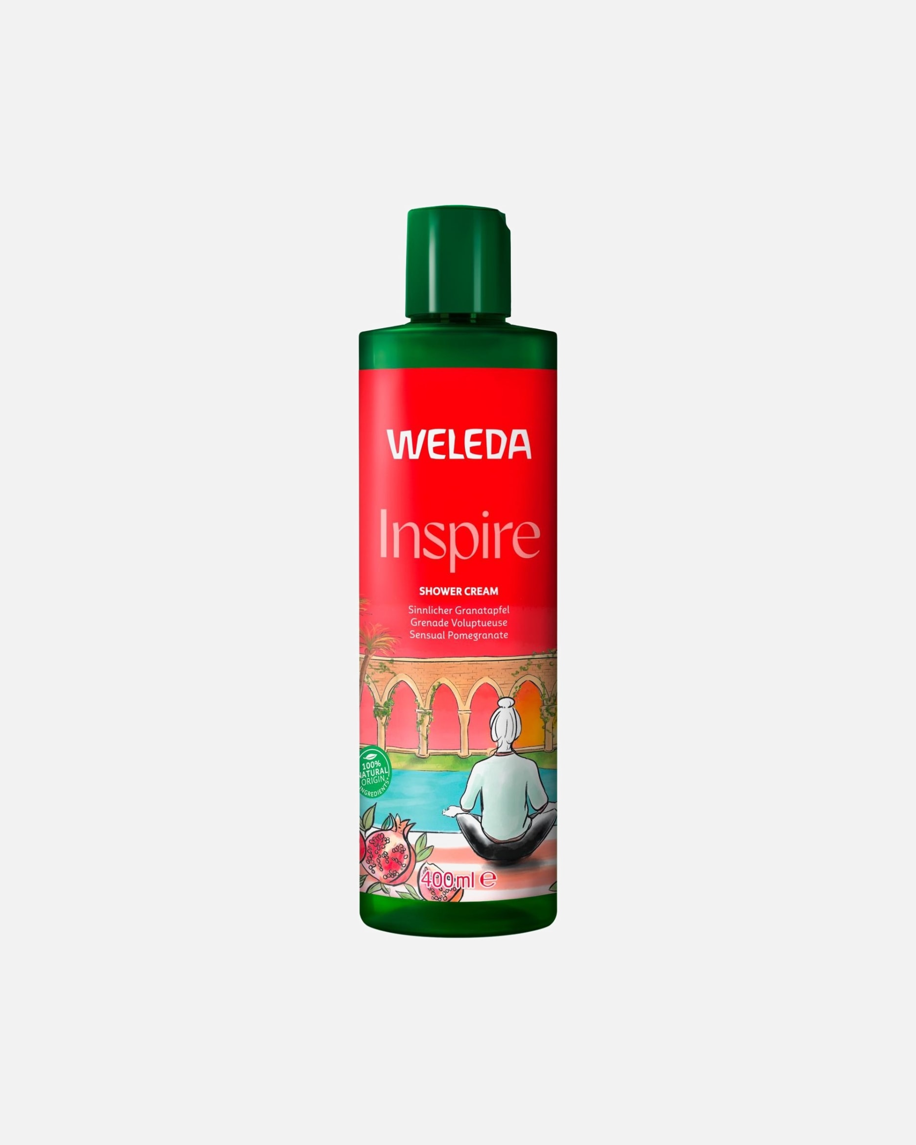Żel pod prysznic dla Unisex Weleda Granat Inspire, kremowy płyn pod prysznic z granatem 400 ml