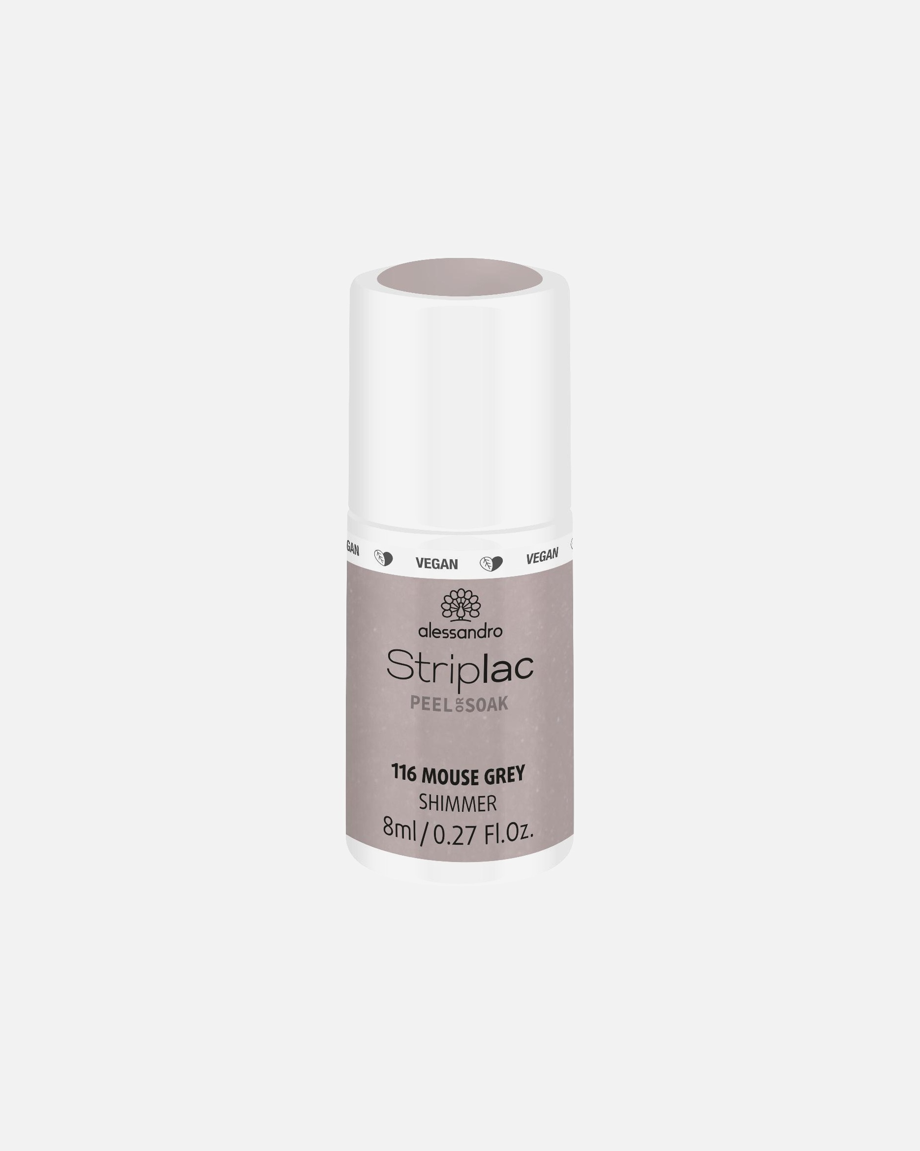 Lakier UV do paznokci dla Unisex Alessandro Striplac STRIPLAC PEEL OR SOAK - VEGE 116 - MOUSE GREY