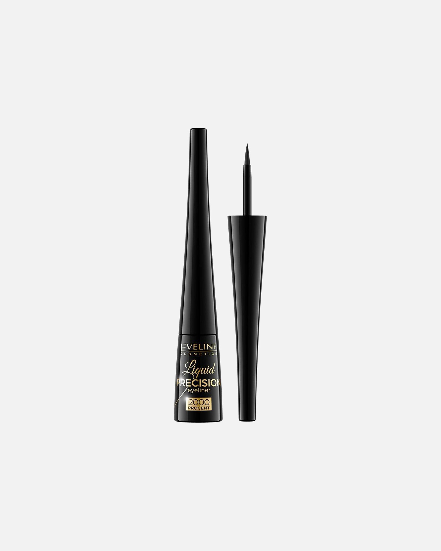Eyeliner dla Unisex Eveline Cosmetics Liquid Precision Liner 2000 Procent Wodoodporny eyeliner w płynie BLACK