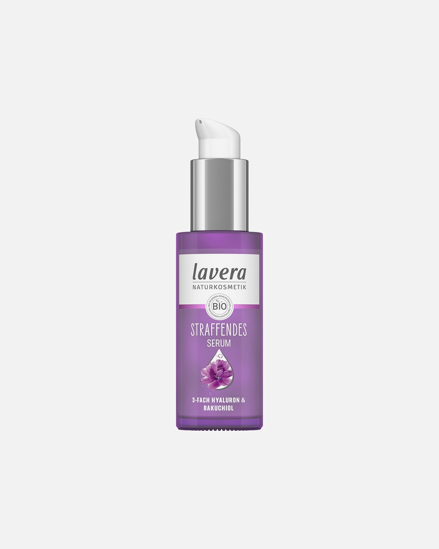 Serum nawilżające dla Unisex lavera Serum ujędrniające z potrójnym hialuronem i bakuchiolem 30 ml