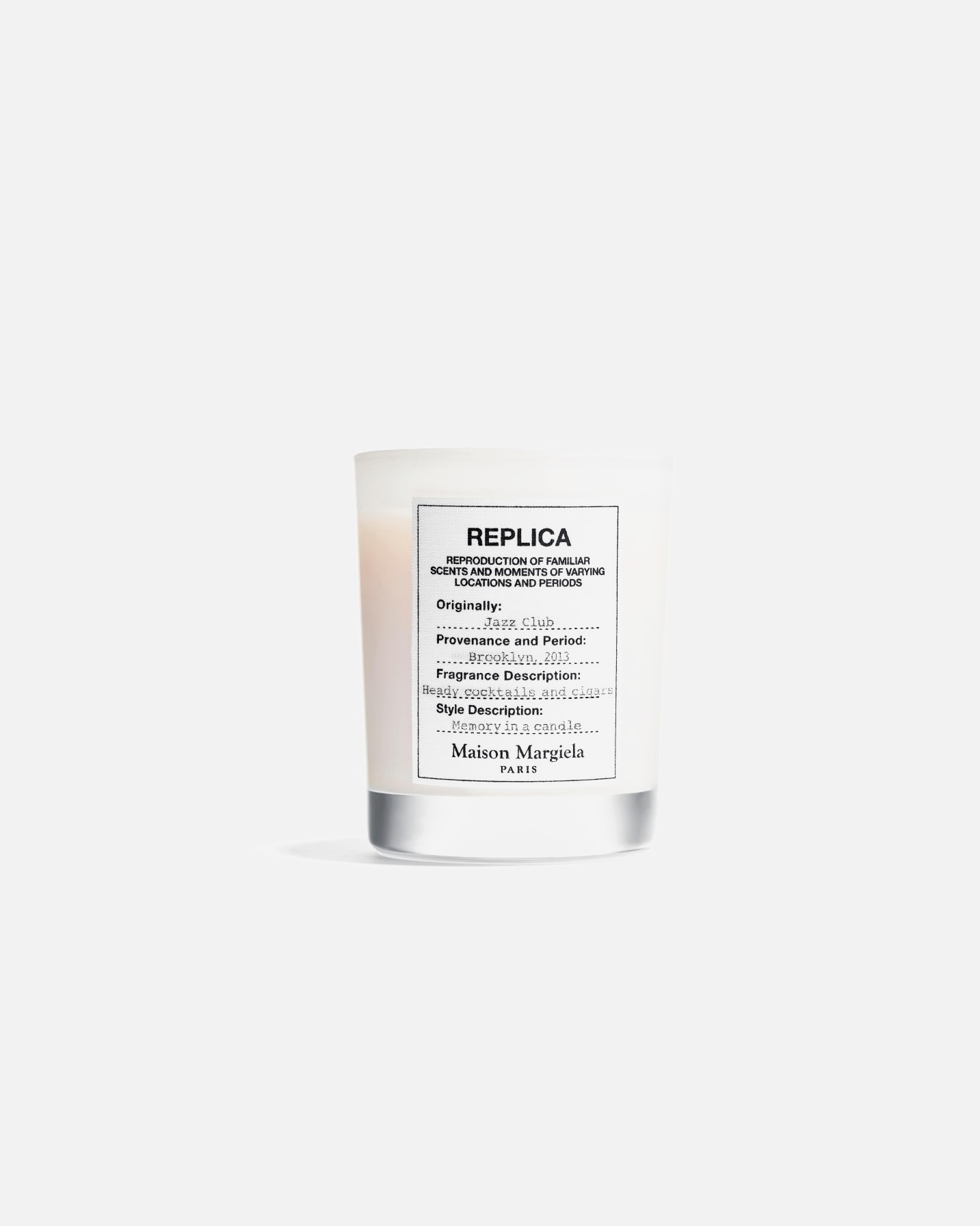 Świeca dla Unisex Maison Margiela Replica Home Scenting Collection JAZZ CLUB 165 g