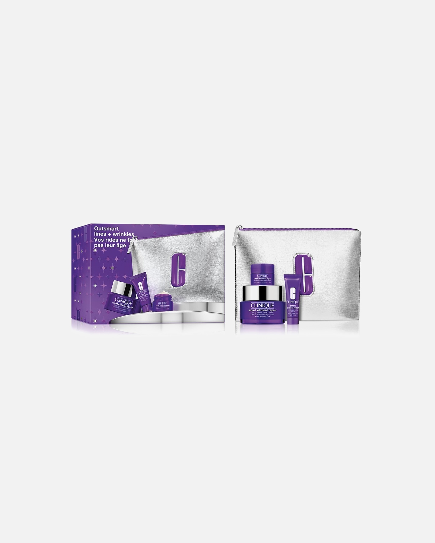 Zestaw do pielęgnacji twarzy dla Unisex Clinique Smart Holiday Set / Outsmart Lines + Wrinkles: Smart Clinical Repair Set 1 szt.