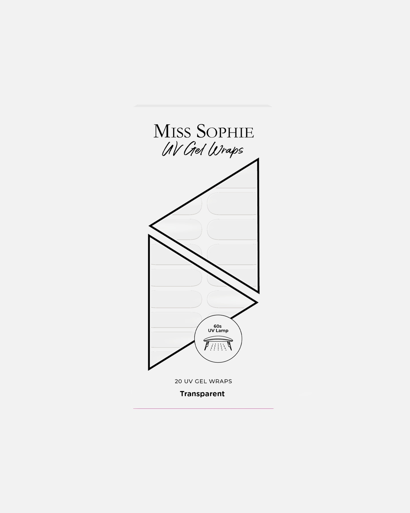 Naklejki na paznokcie dla Unisex Miss Sophie's 20 UV Gel Wraps Transparent