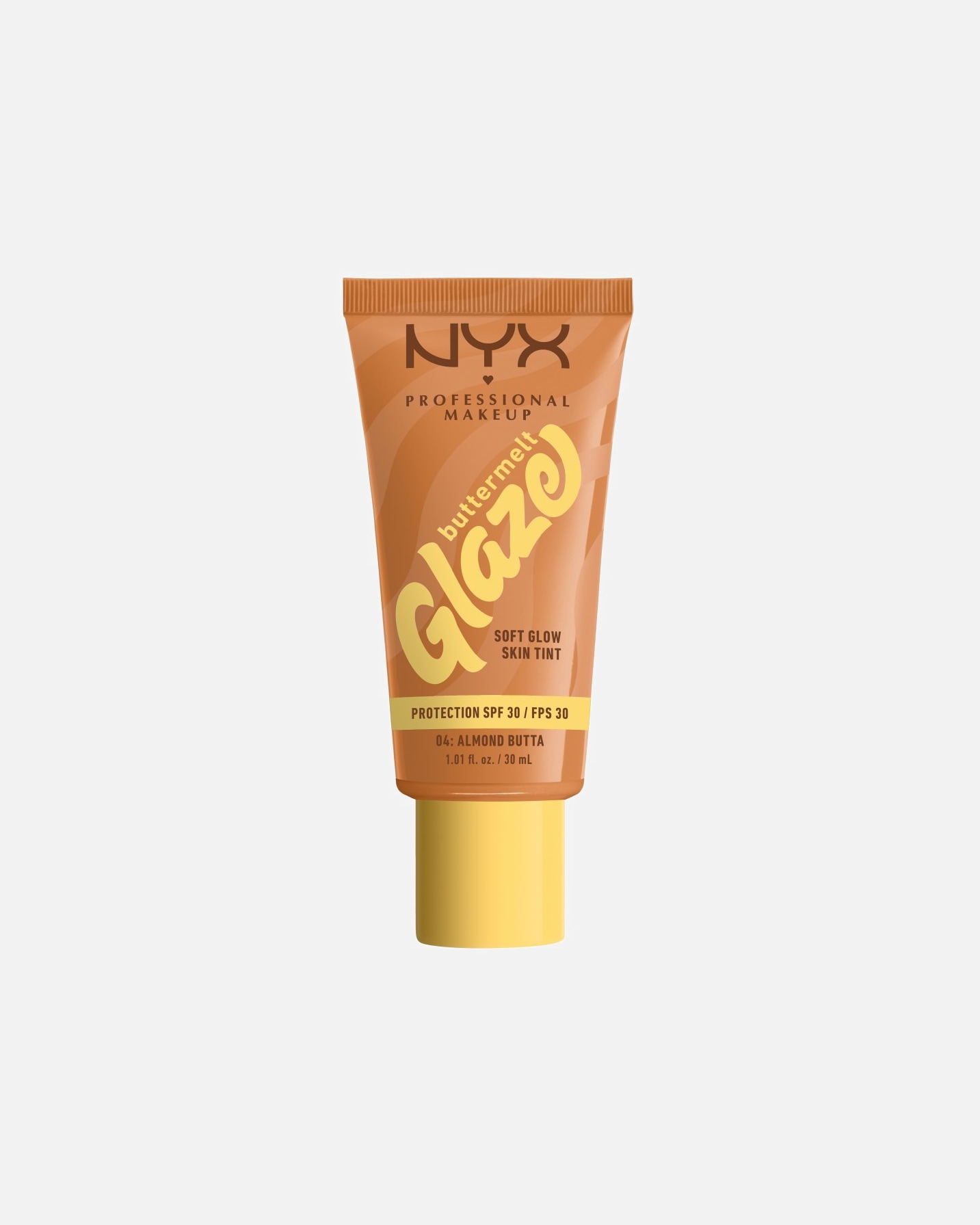 Podkład dla Unisex NYX Professional Makeup Buttermelt Glaze, Tint do twarzy z SPF 30 04W - ALMOND BUTTA
