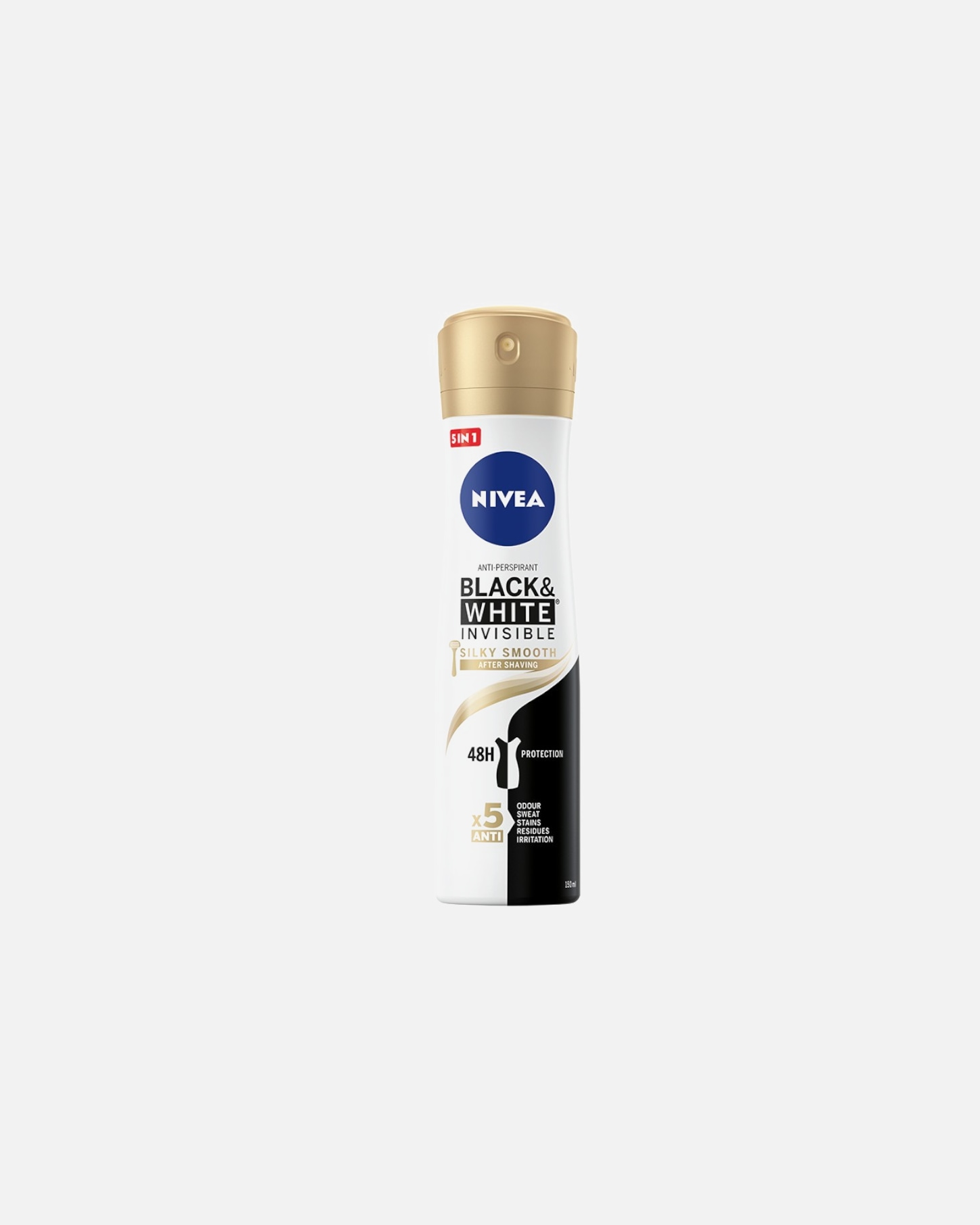 Antyprespirant dla Unisex NIVEA Black & white Silky Smooth Antyperspirant damski w spray'u 150 ml
