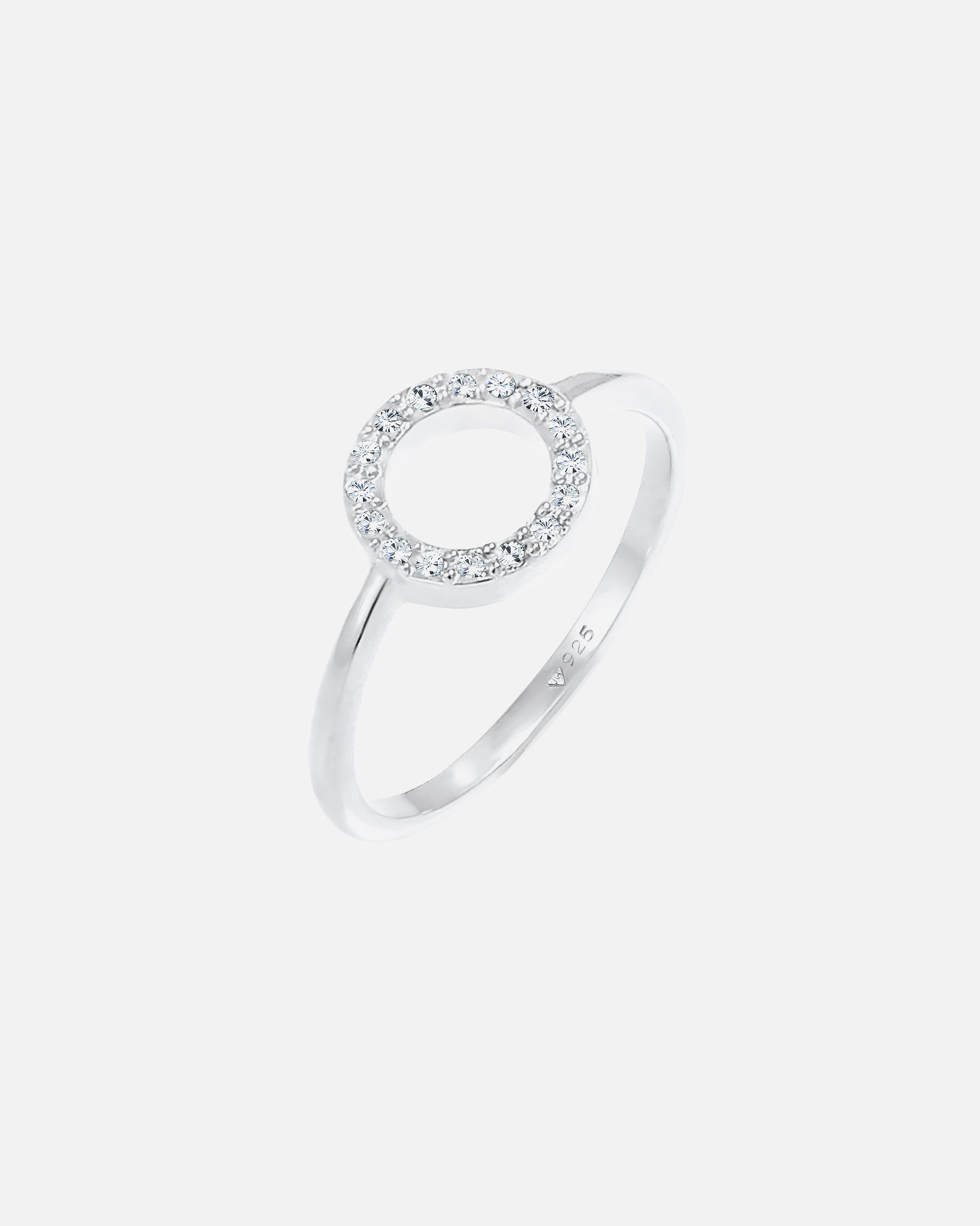 Pierścionek dla Kobieta Elli Damskie koło filigranowe Geo z kryształami w srebrze próby 925 Sterling Silver 58
