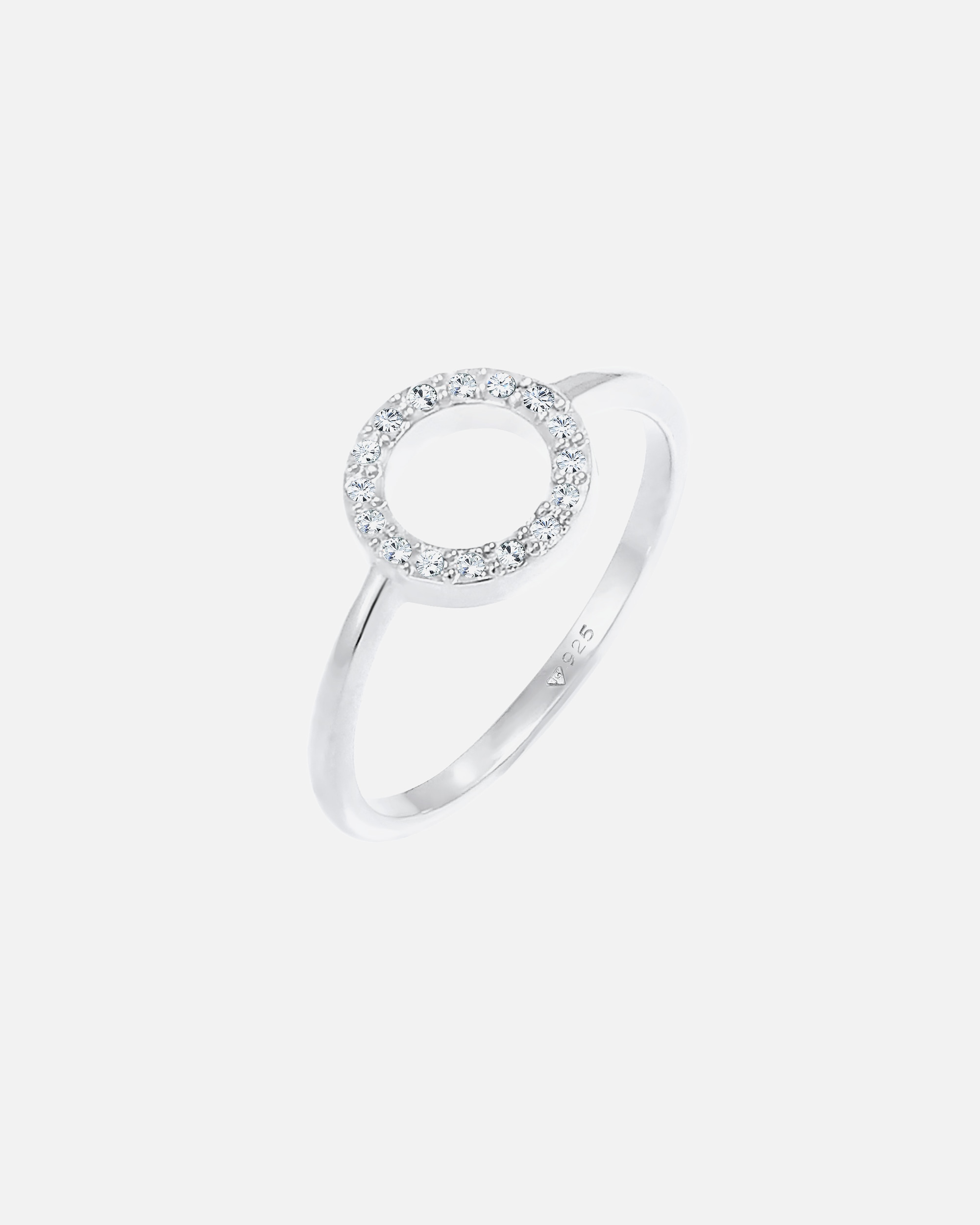 Pierścionek dla Kobieta Elli Damskie koło filigranowe Geo z kryształami w srebrze próby 925 Sterling Silver 54