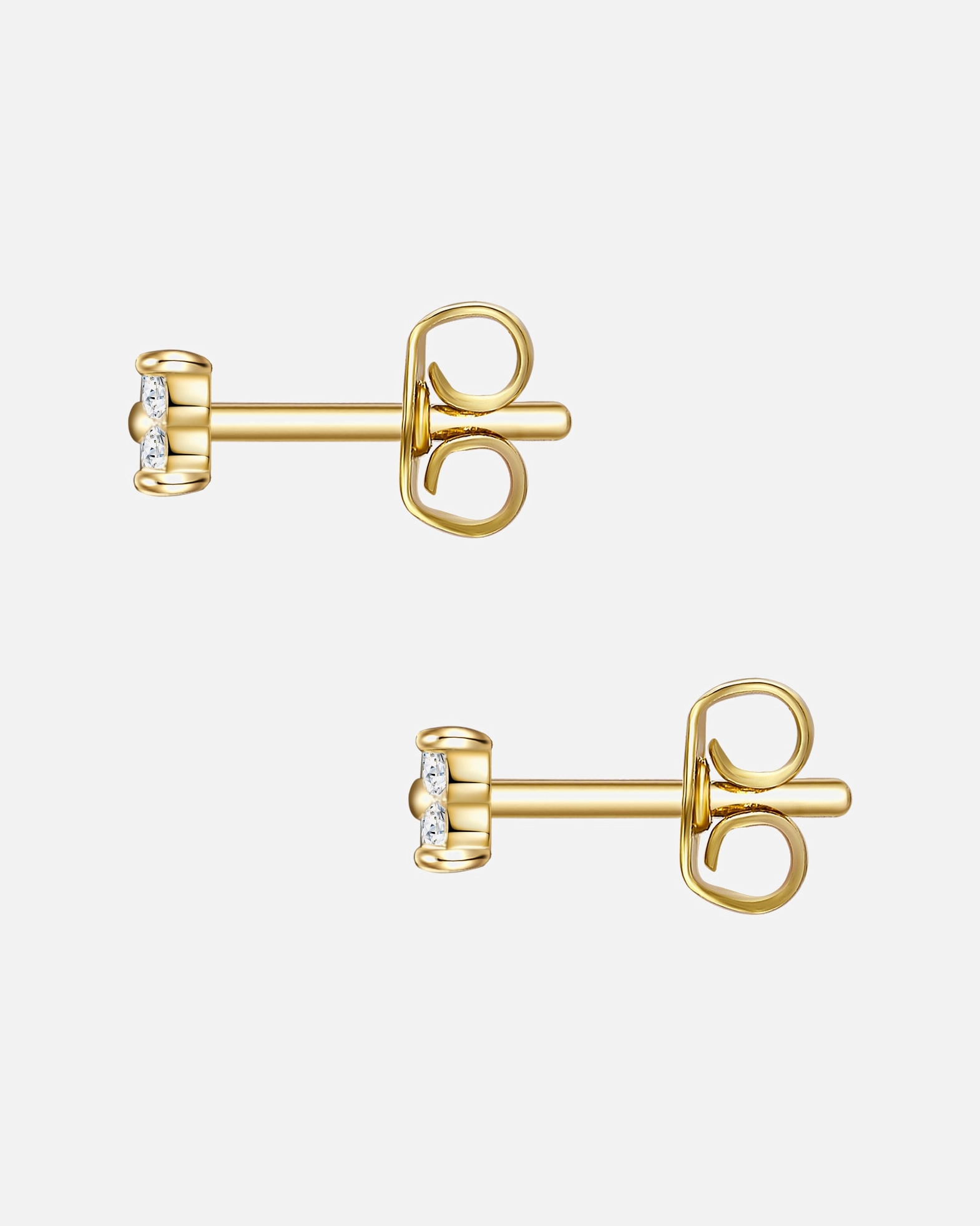 Kolczyki dla Kobieta Glanzstücke München Srebrne kolczyki sztyfty srebro wysokiej próby Cyrkonia żółte złoto 4,8 mm