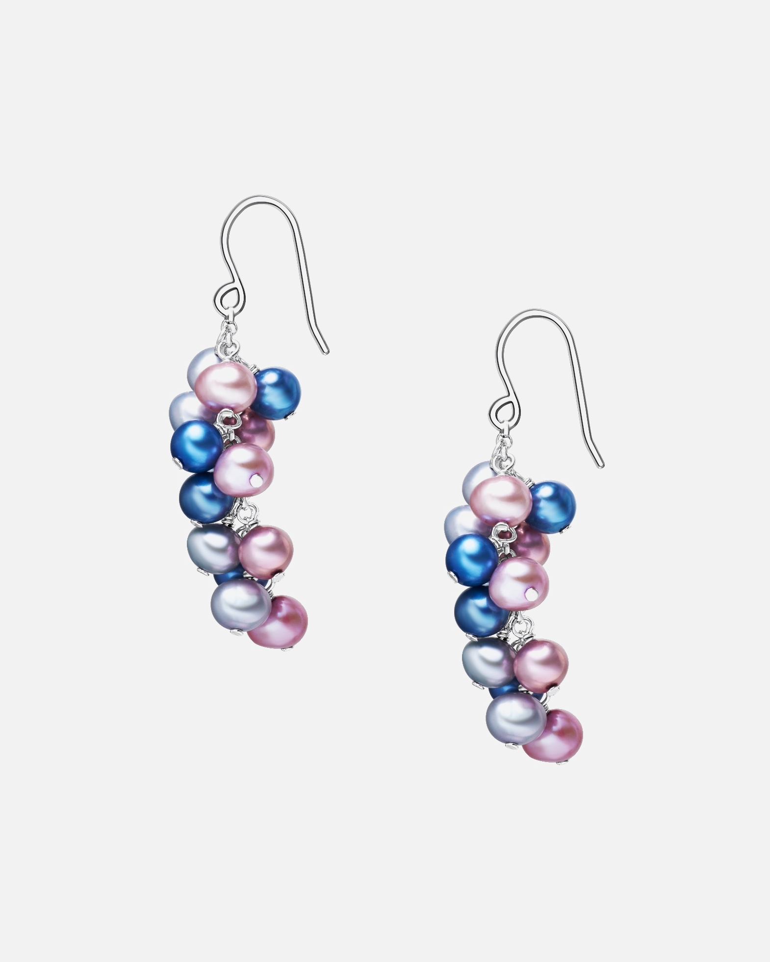 Kolczyki dla Kobieta Valero Pearls Kolczyki wiszące z perłą srebro wysokiej próby Perła hodowlana słodkowodna srebrny 41,2 mm