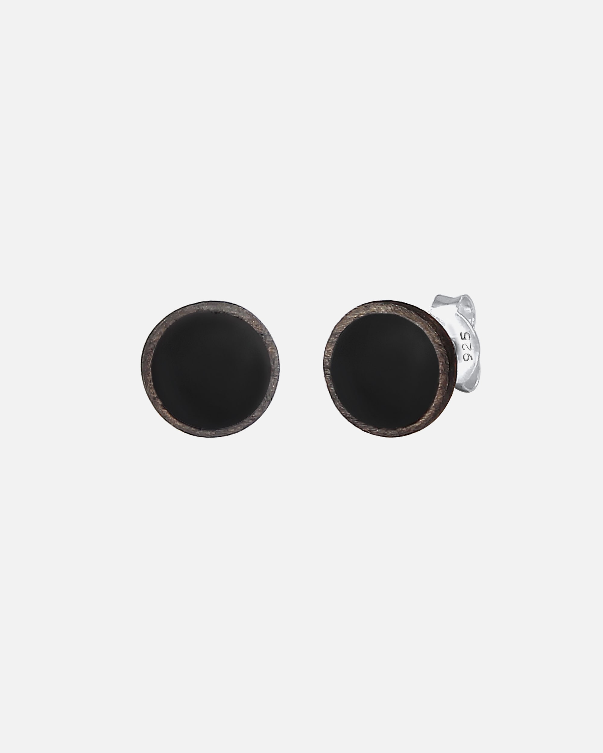 Kolczyki dla Mężczyzna Koło męskie Geo emalia w srebra próby 925 Szary