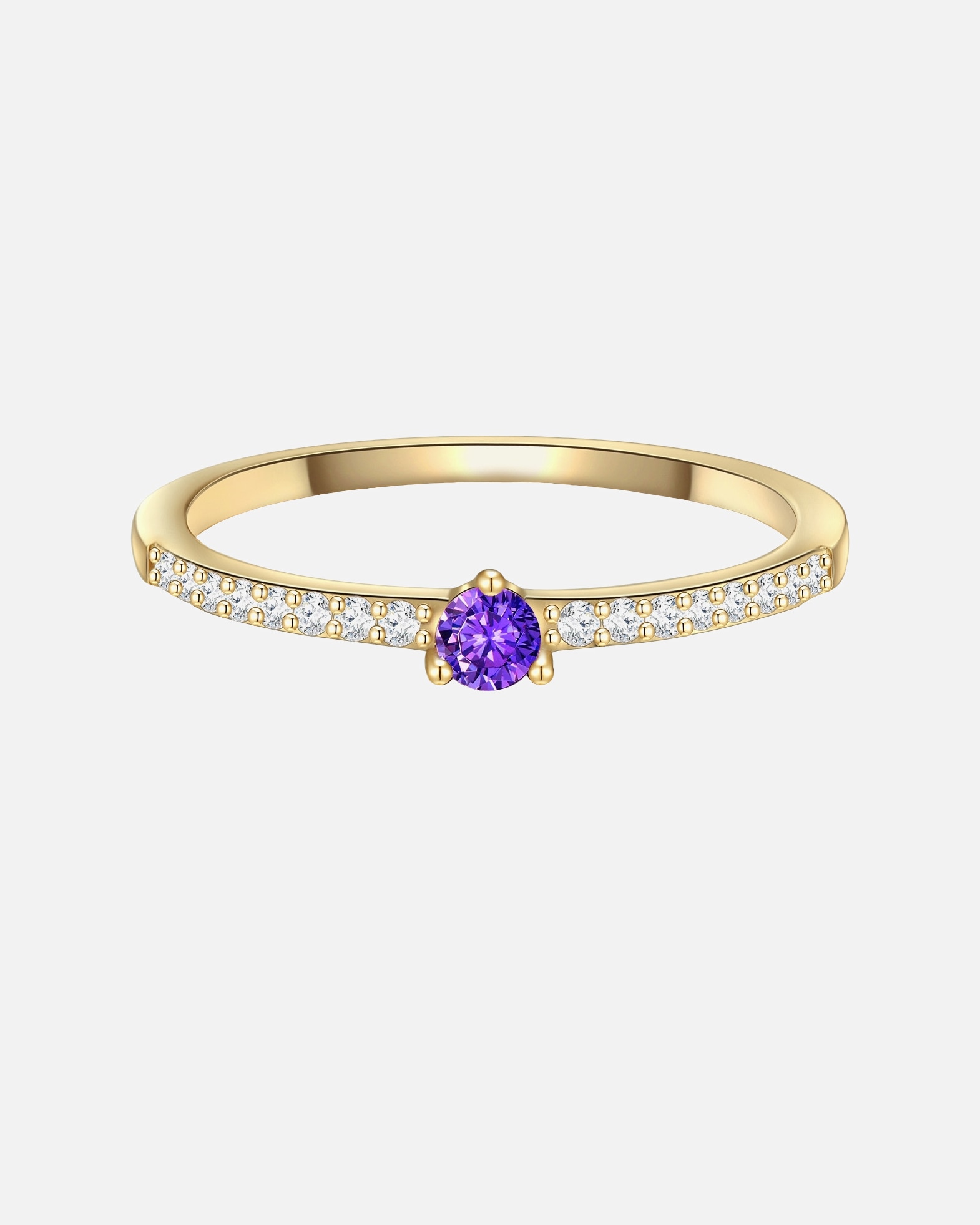 Pierścionek dla Kobieta Srebrny pierścionek srebro wysokiej próby Cyrkonia żółte złoto 58