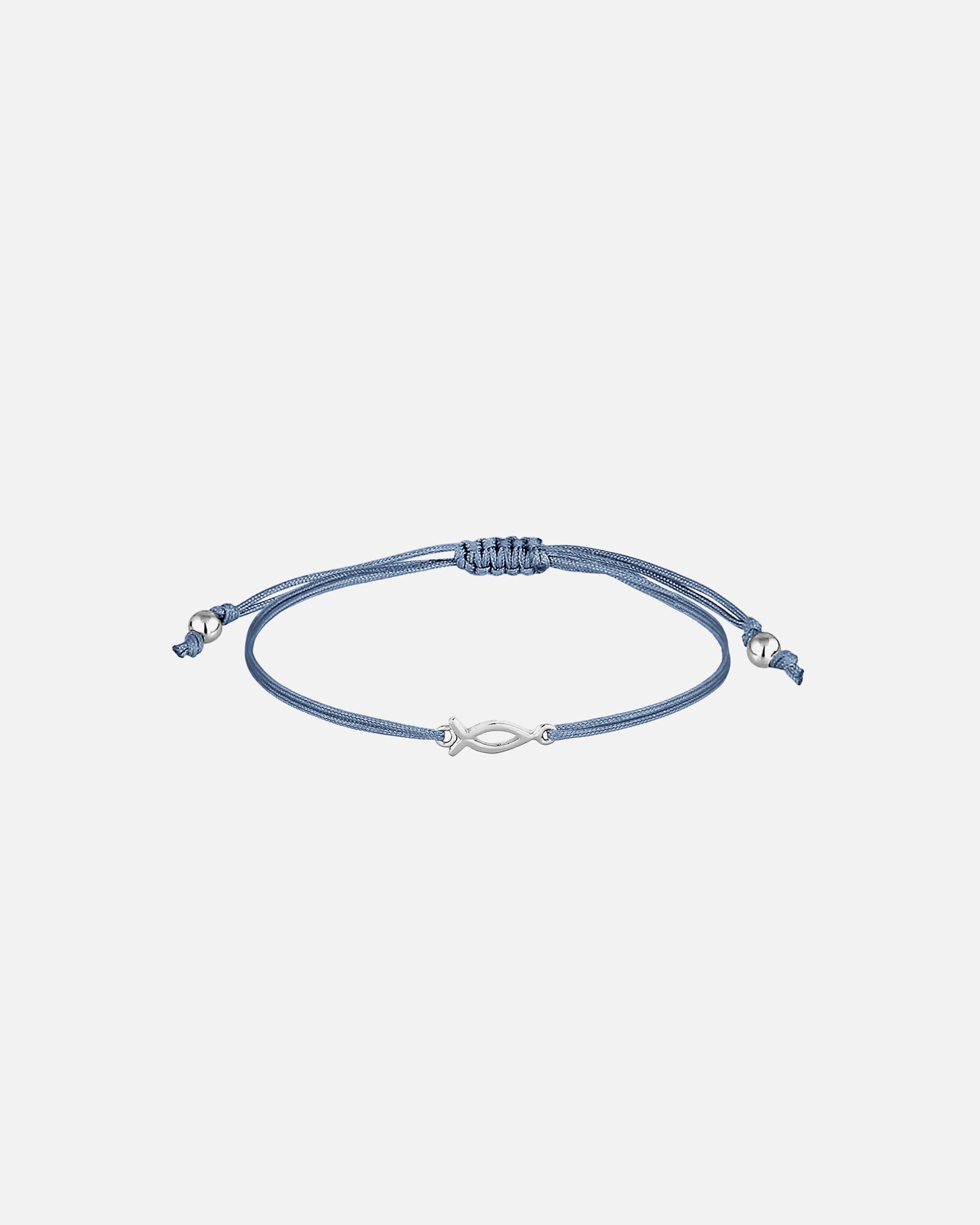Bransoletka dla Kobieta Elli Damski symbol ryby bierzmowanie z nylonem jasnoniebieskim w srebrze próby 925 Sterling Silver 16