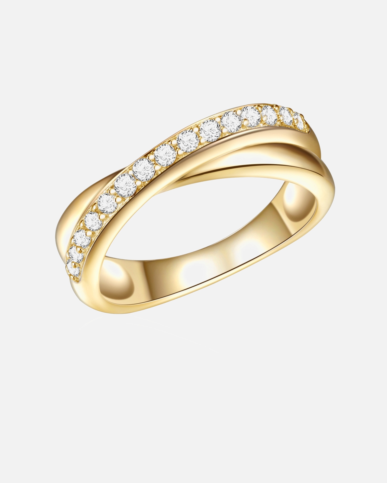 Pierścionek dla Kobieta Rafaela Donata Srebrny pierścionek srebro wysokiej próby Cyrkonia żółte złoto 54