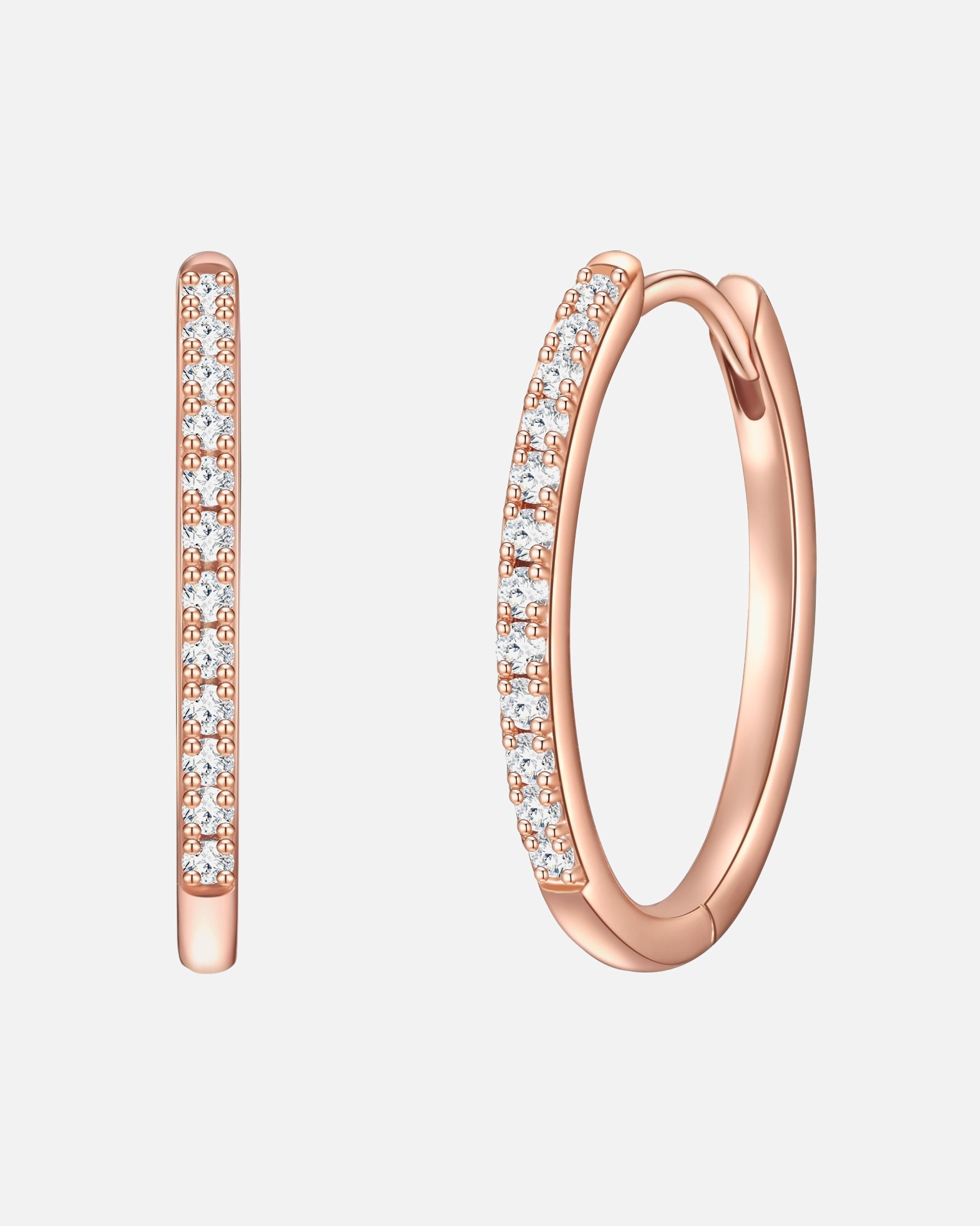 Obrączki dla Kobieta Kolczyki z Srebro wysokiej próby w Różowy złoty 23,6 mm