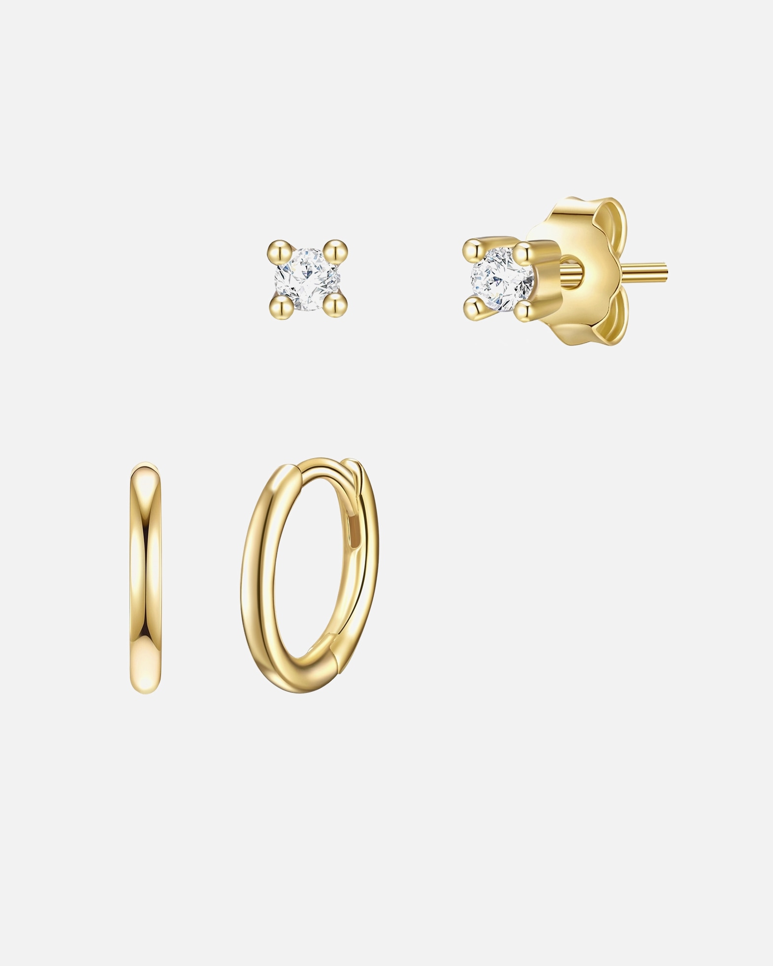 Kolczyki dla Kobieta Lulu & Jane Komplet (2 kolczyki) Mosiadz Żółte złoto 2,3/11,3 mm