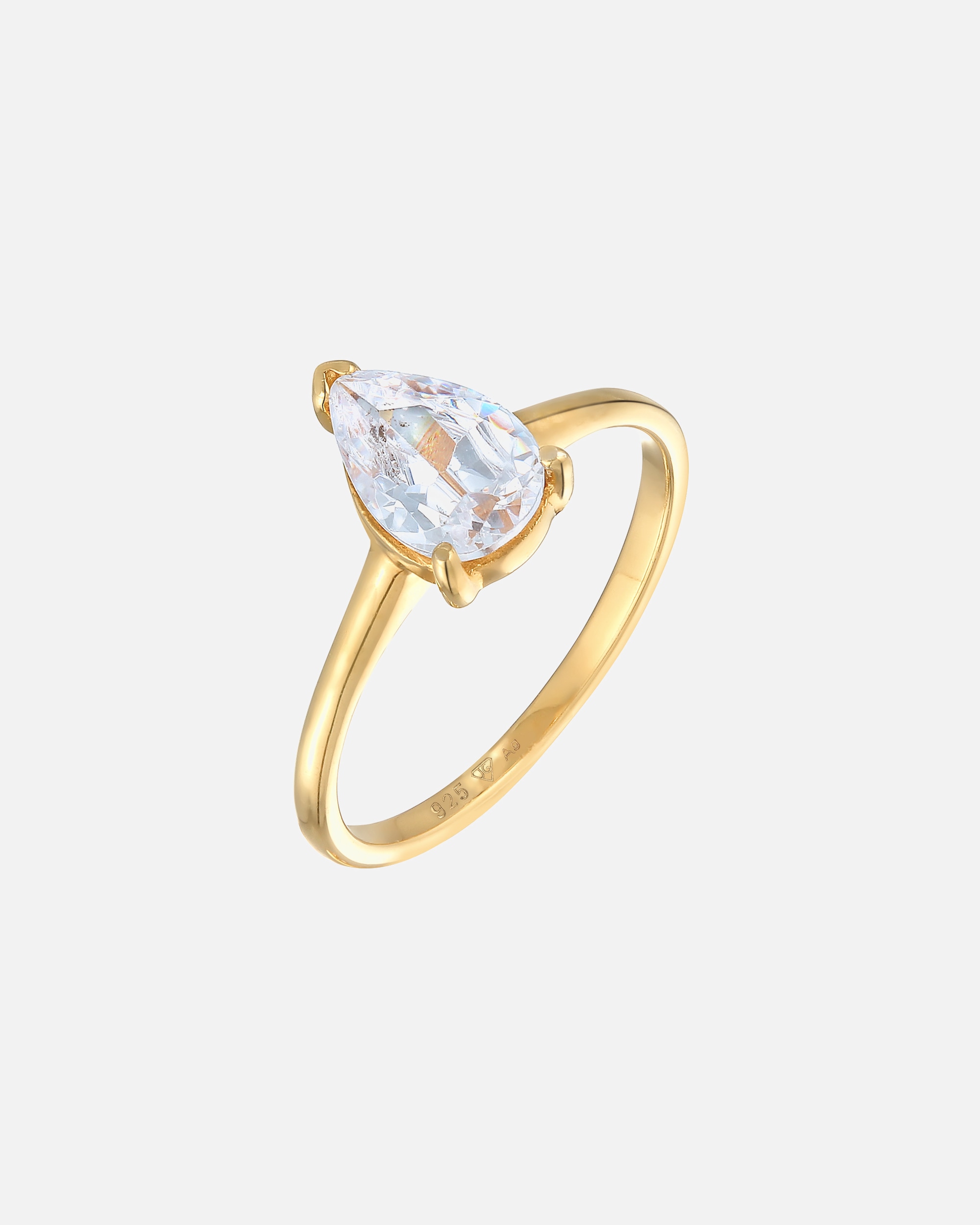 Pierścionek dla Kobieta Elli Damski pierścionek zaręczynowy solitaire drop z cyrkoniami w srebrze próby 925 Sterling Silver 56