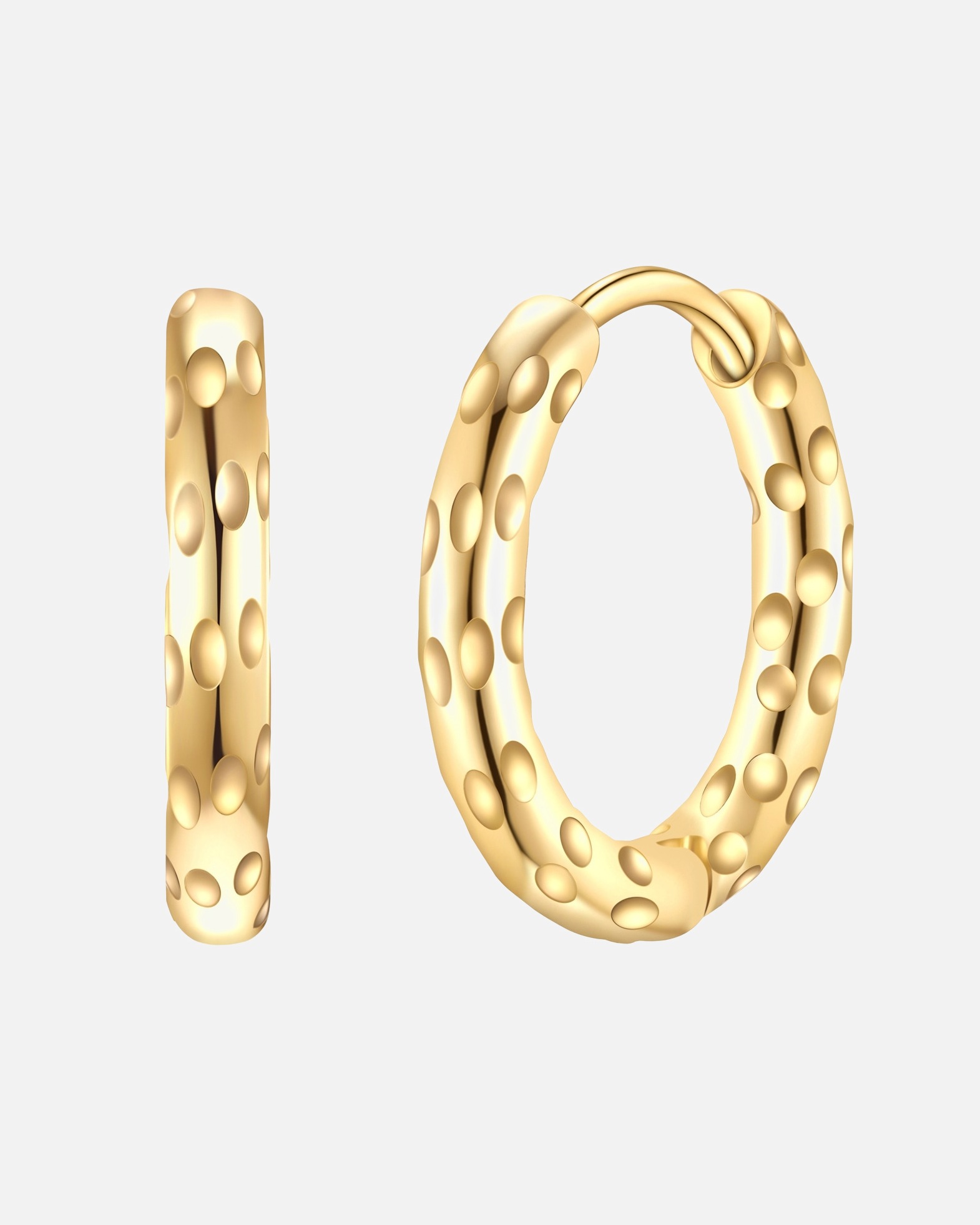 Obrączki dla Kobieta Kobiety Kolczyki Stal nierdzewna Żółte złoto 16,4 mm