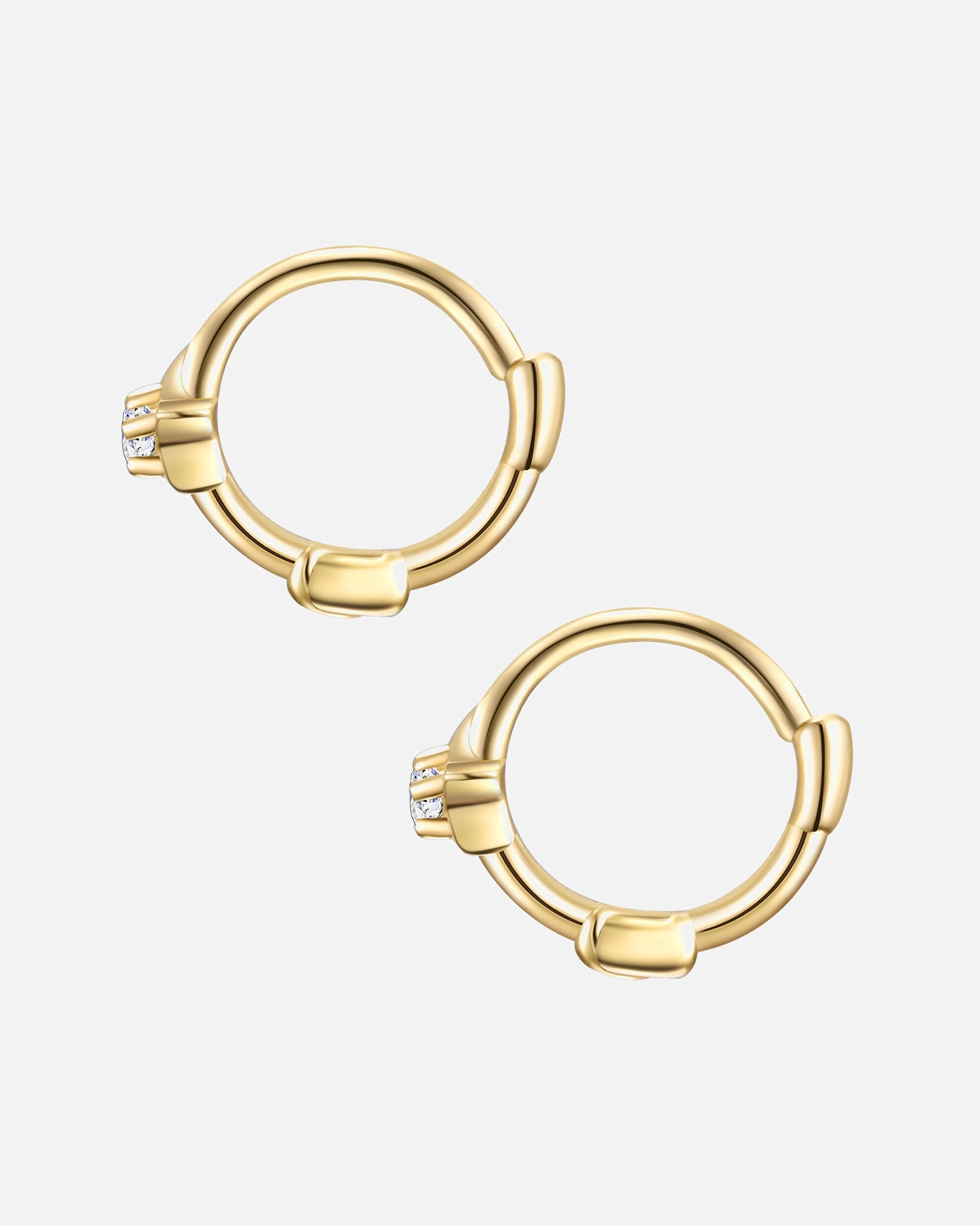 Kolczyki dla Kobieta Glanzstücke München Srebrne kolczyki kreole Gwiazda srebro wysokiej próby Cyrkonia żółte złoto 9,6 mm