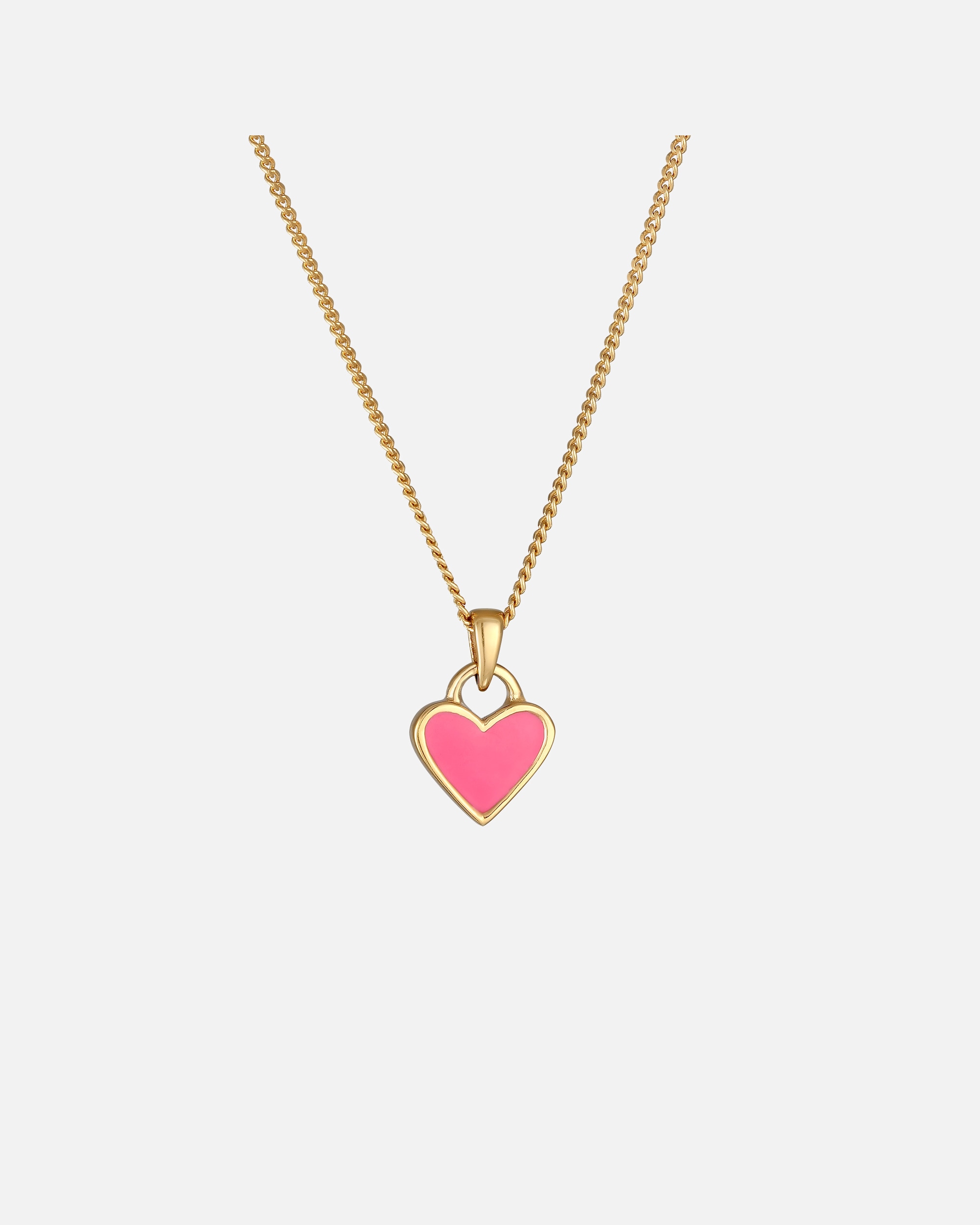 Naszyjnik dla Kobieta Elli Dziecięcy wisiorek serce z czerwoną emalią ze srebra próby 925 Sterling Silver Różowy