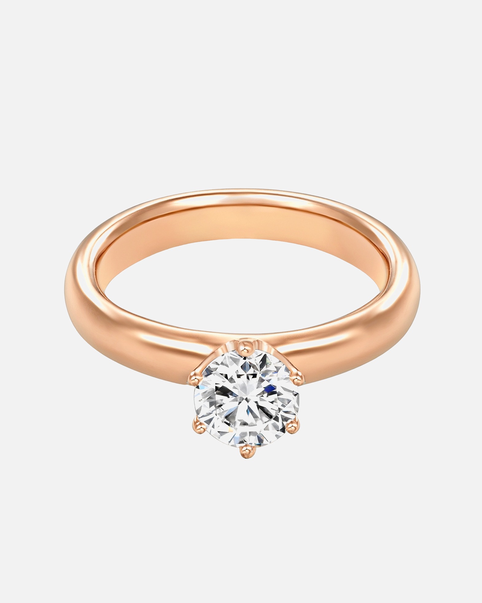 Pierścionek dla Kobieta Srebrny pierścionek srebro wysokiej próby Cyrkonia różowe złoto 50