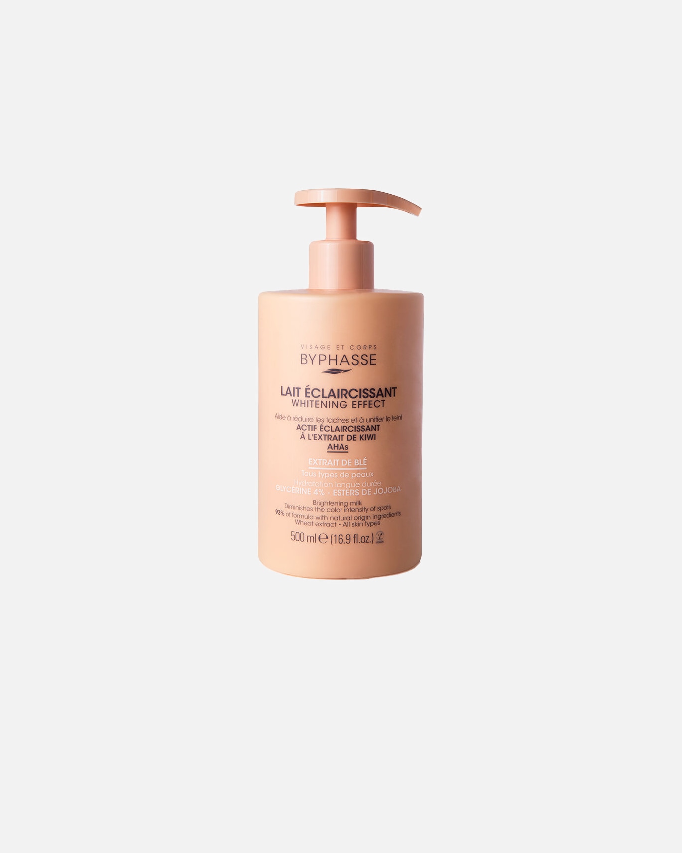 Krem do ciała dla Unisex Byphasse Rozjaśniające mleczko do ciała z pszenicą 500 ml