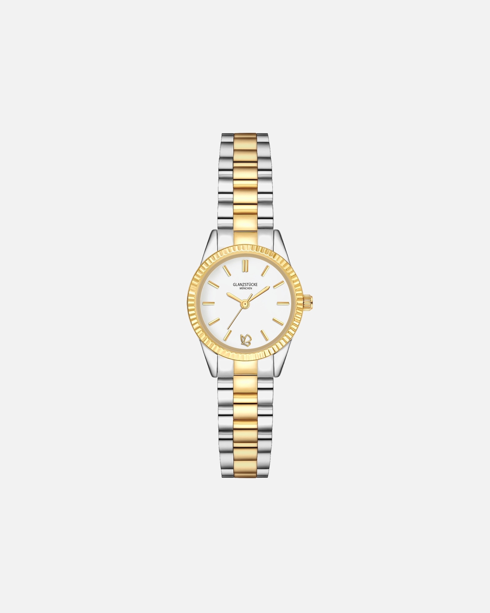 Zegar dla Kobieta Zegarek na reke ze stali nierdzewnej w kolorze srebrnym/zlotym 25,0 mm