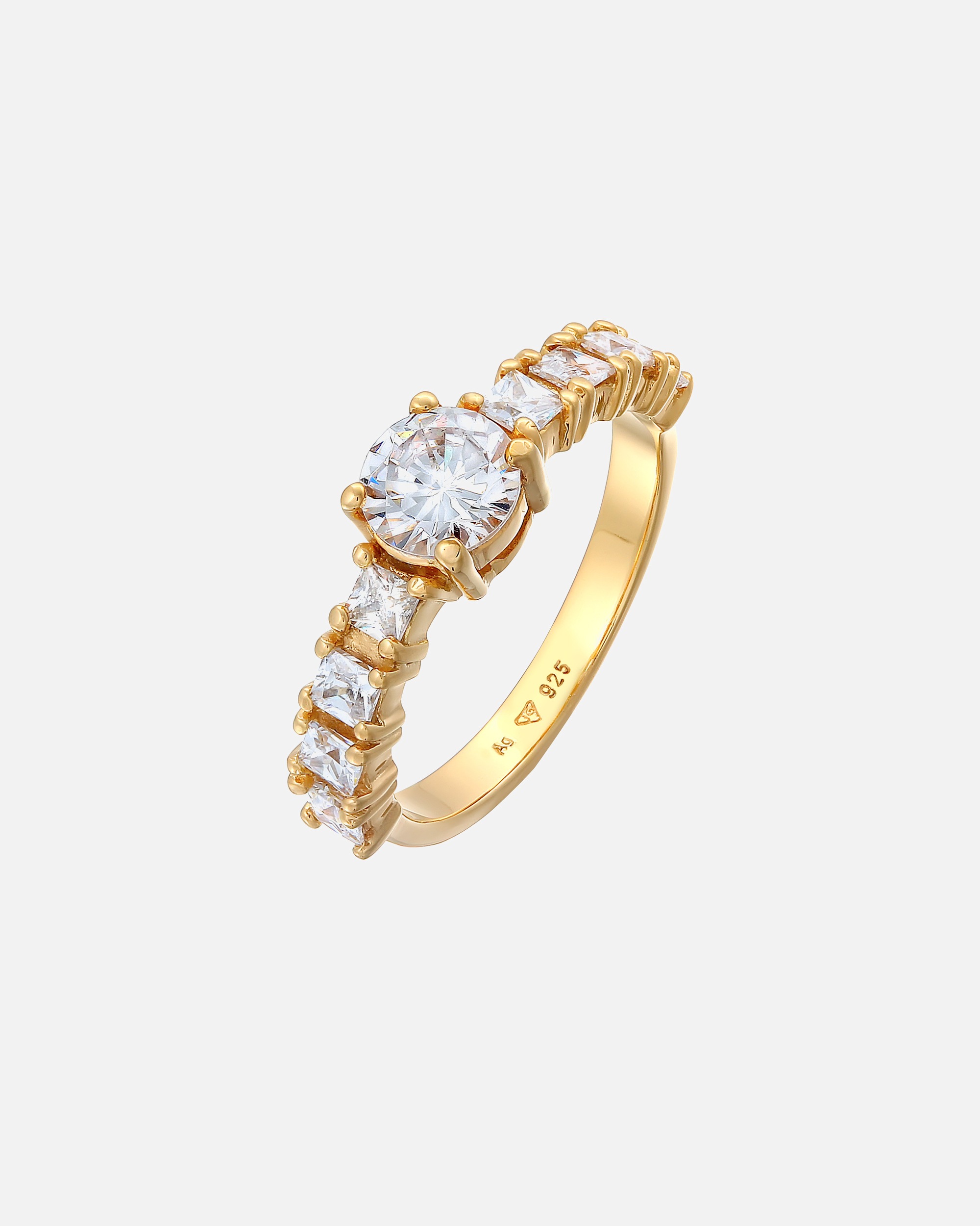 Pierścionek dla Kobieta Elli Damski pierścionek zaręczynowy Elegancki z kryształami cyrkonii w srebrze 925 Sterling Silver 52