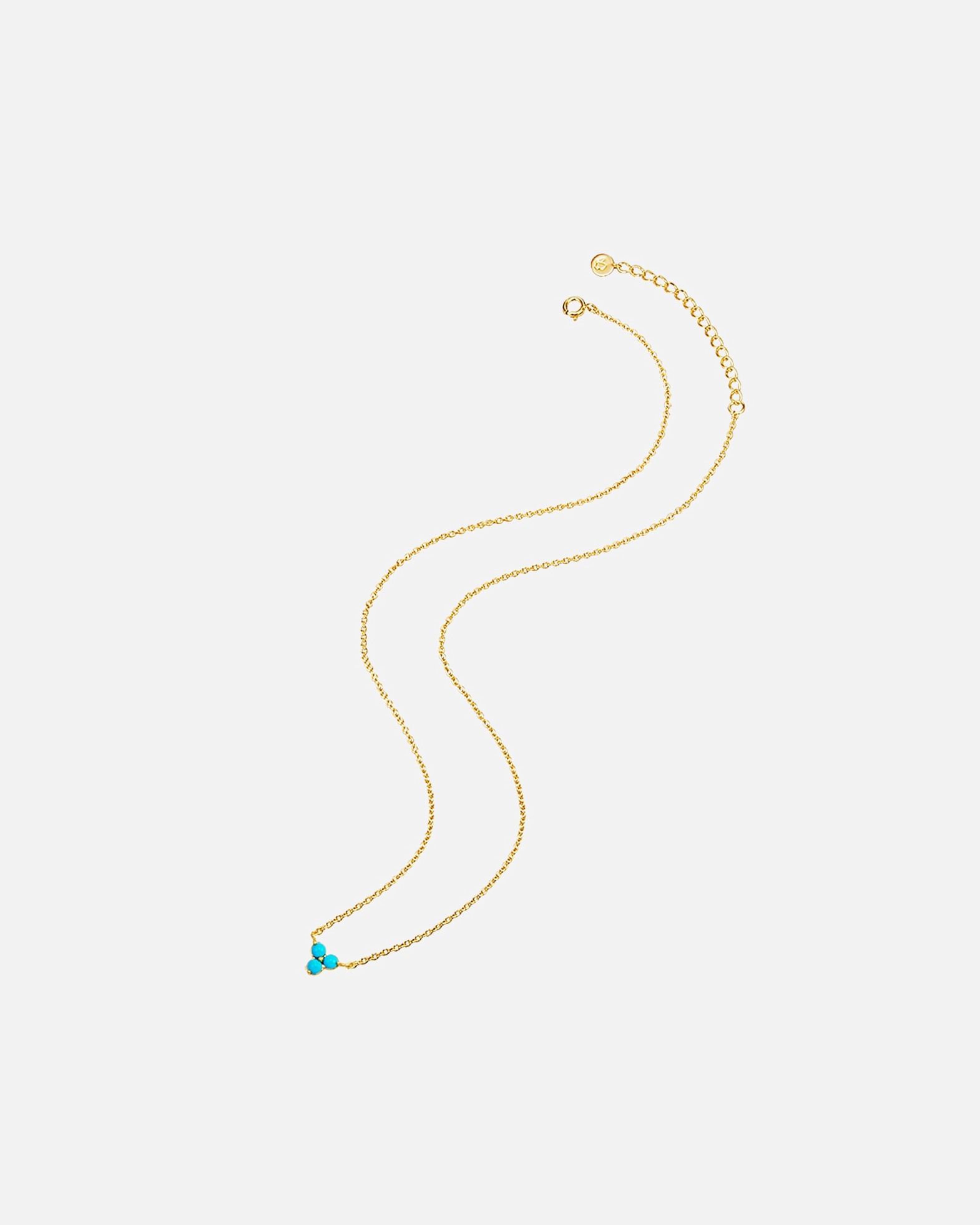 Naszyjnik dla Kobieta Glanzstücke München Naszyjnik srebrny srebro wysokiej próby Turkusowy (rek.) żółte złoto 40,0 cm Basiskette + 5,0 cm Verlängerung