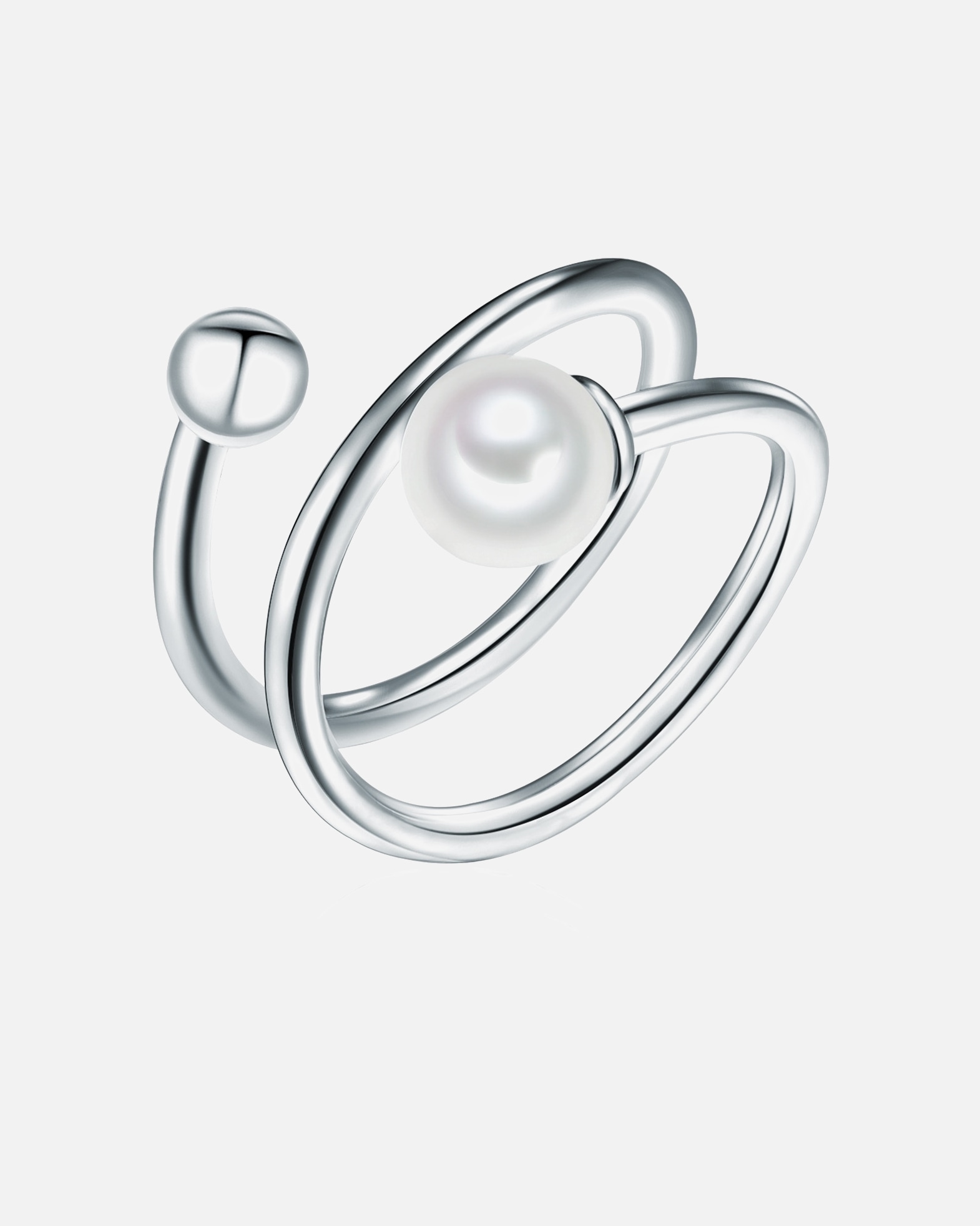 Pierścionek dla Kobieta Lulu & Jane Srebro wysokiej pr óby Perła hodowlana słodkowodna 54