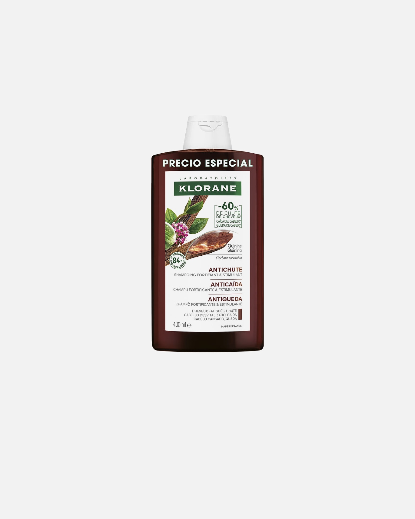Szampon do włosów dla Unisex Klorane Szampon przeciw wypadaniu włosów CHININA I SZAROTKA BIO 400 ml