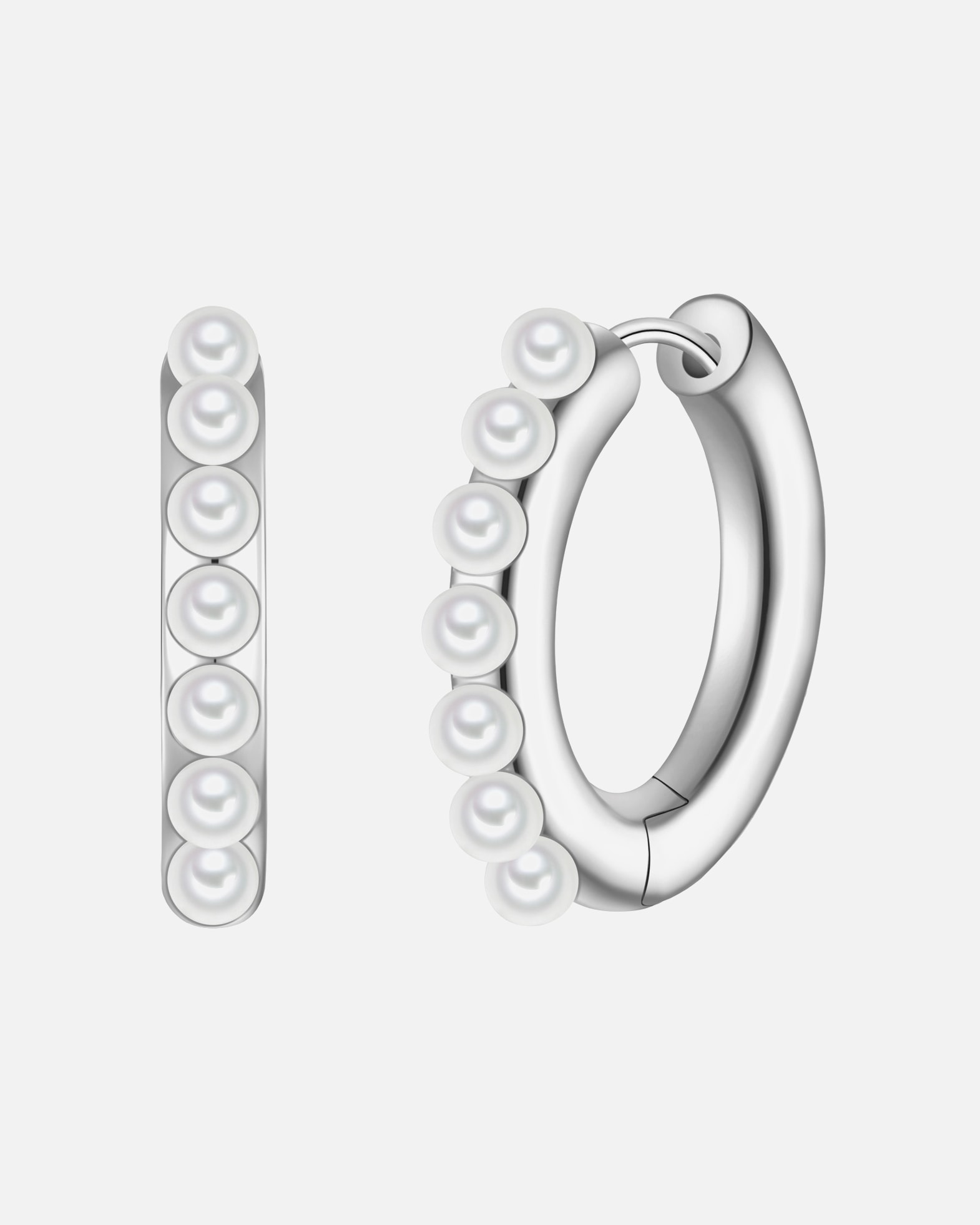 Obrączki dla Kobieta Yokoamii Kolczyki kola z metalowego stopu w srebrze z Perla (synth.) 27,6 mm