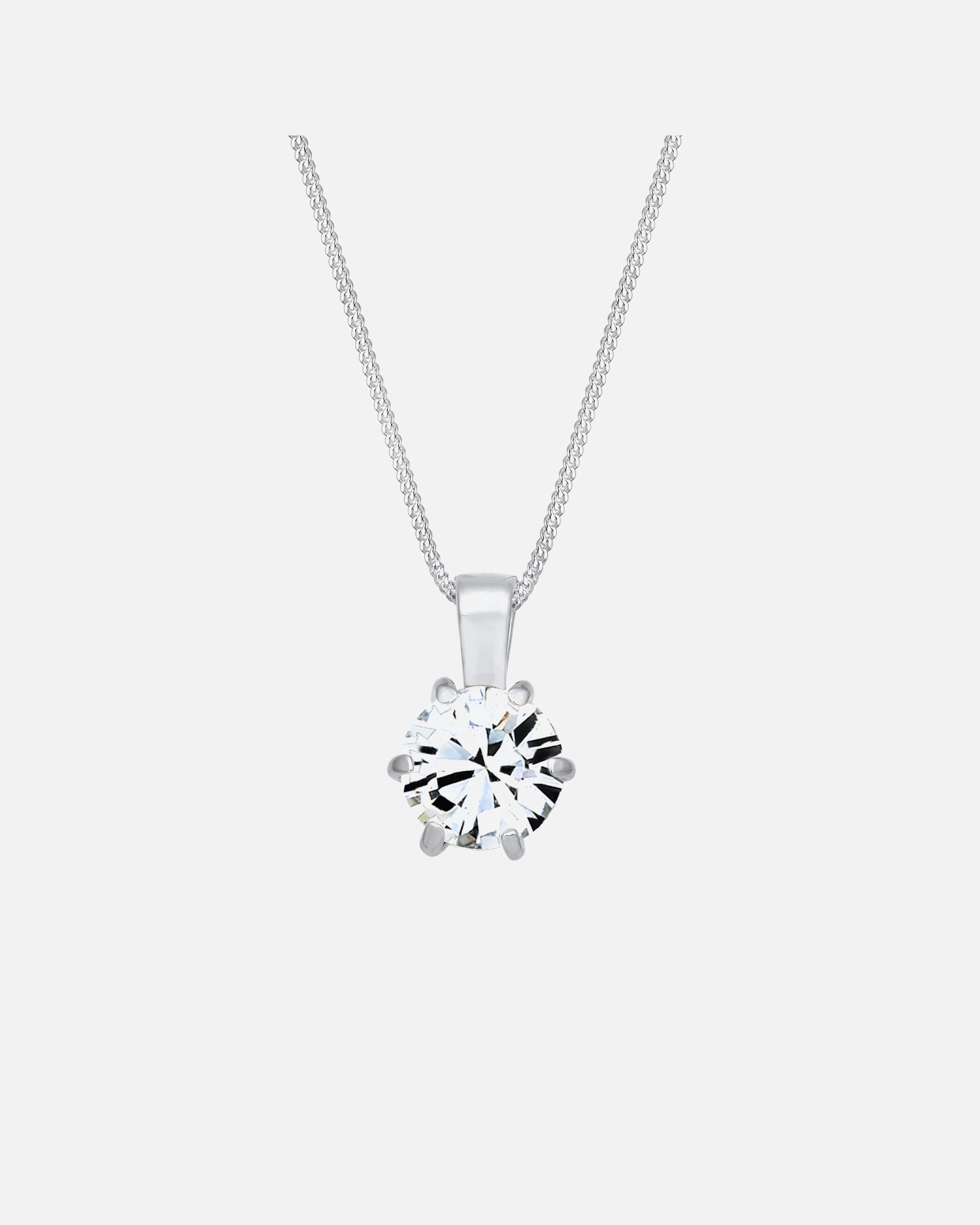 Naszyjnik dla Kobieta Elli Damski łańcuszek pancerka soliter mieniący się kryształami w srebrze próby 925 Sterling Silver 45