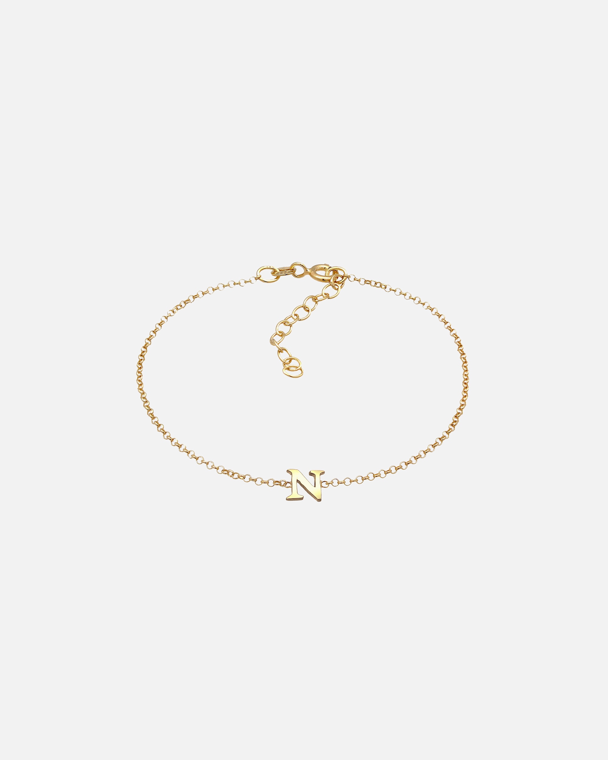 Bransoletka dla Kobieta Elli Damski wisiorek Litera N Basic ze srebra próby 925 Sterling Silver goldfarben