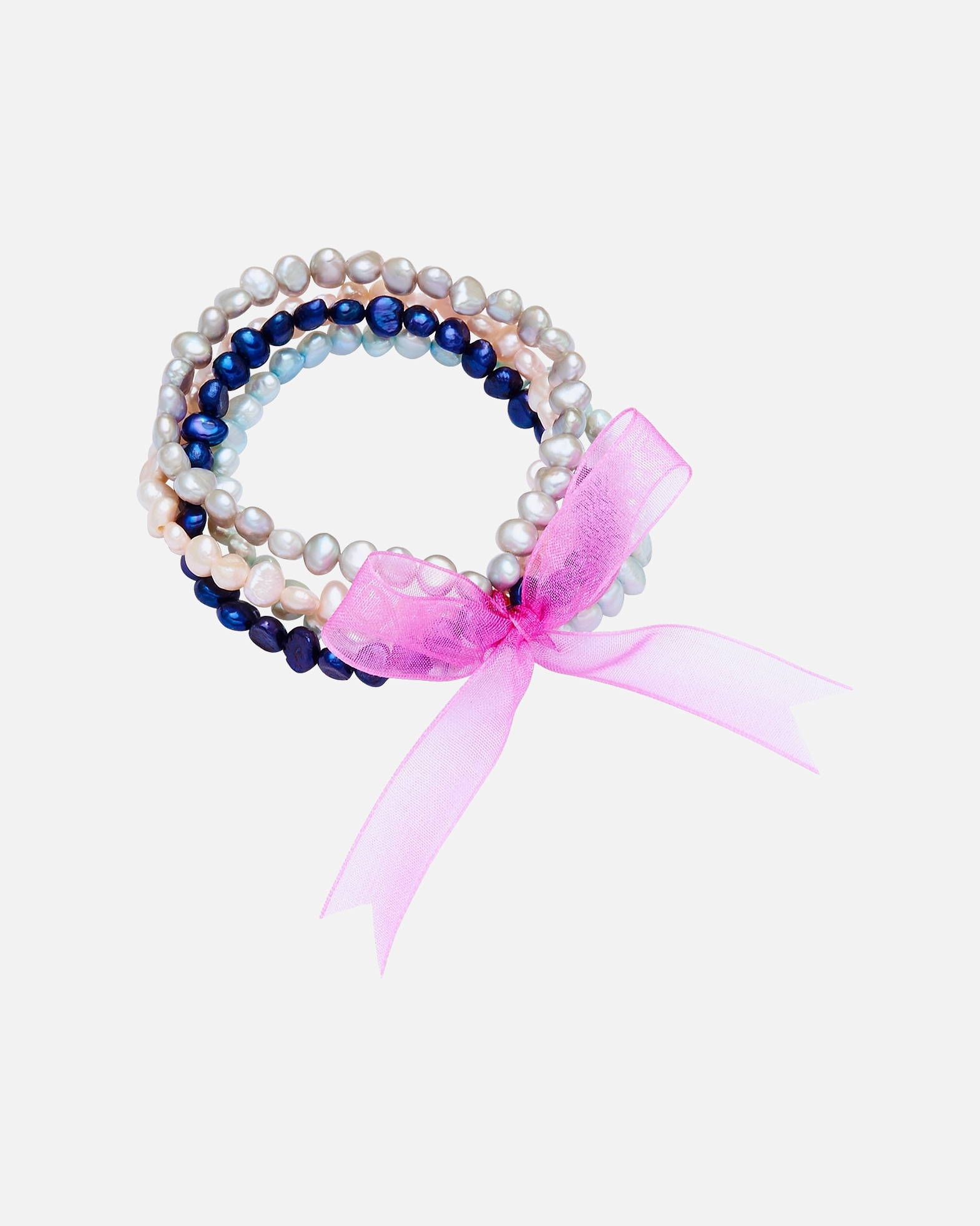 Ozdoby dla Kobieta Bransoletka z pereł Satyna Perła hodowlana słodkowodna Rózowy 19,0 cm