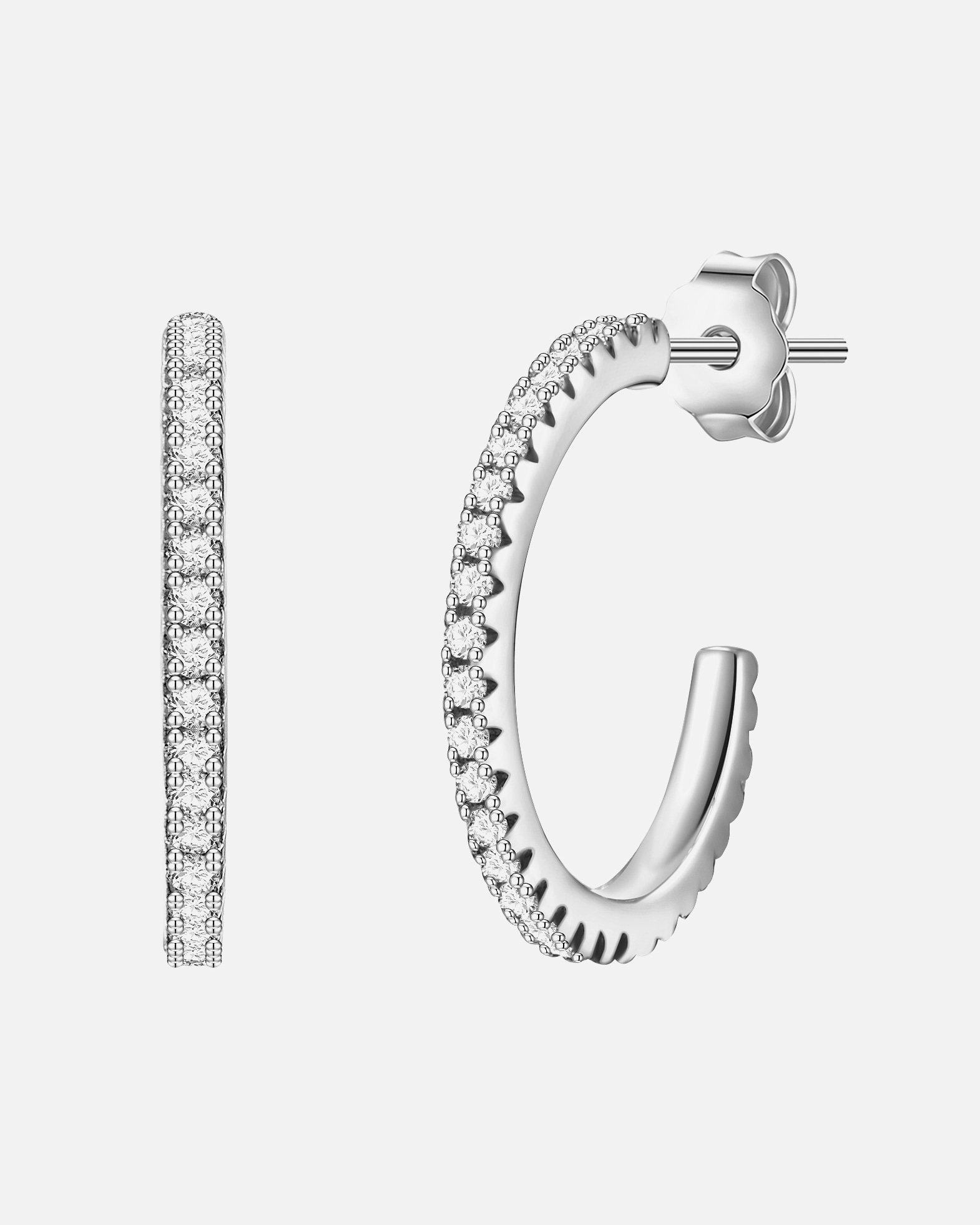 Obrączki dla Kobieta Srebrne kolczyki kreole srebro wysokiej próby Cyrkonia srebrny 15,6 mm