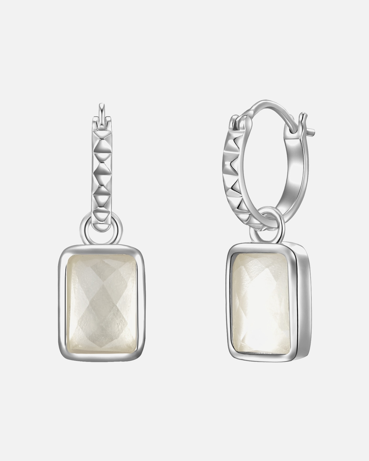 Kolczyki dla Kobieta Glanzstücke München Kolczyki wiszące srebrne srebro wysokiej próby Kwarc różowy srebrny 25,8 mm