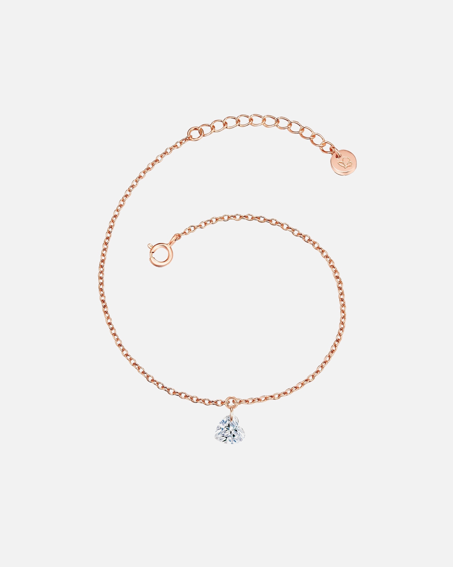 Bransoletka dla Kobieta Glanzstücke München Srebrna bransoleta Serce srebro wysokiej próby Topaz różowe złoto 17,0 cm Basislänge + 3,0 cm Verlängerung