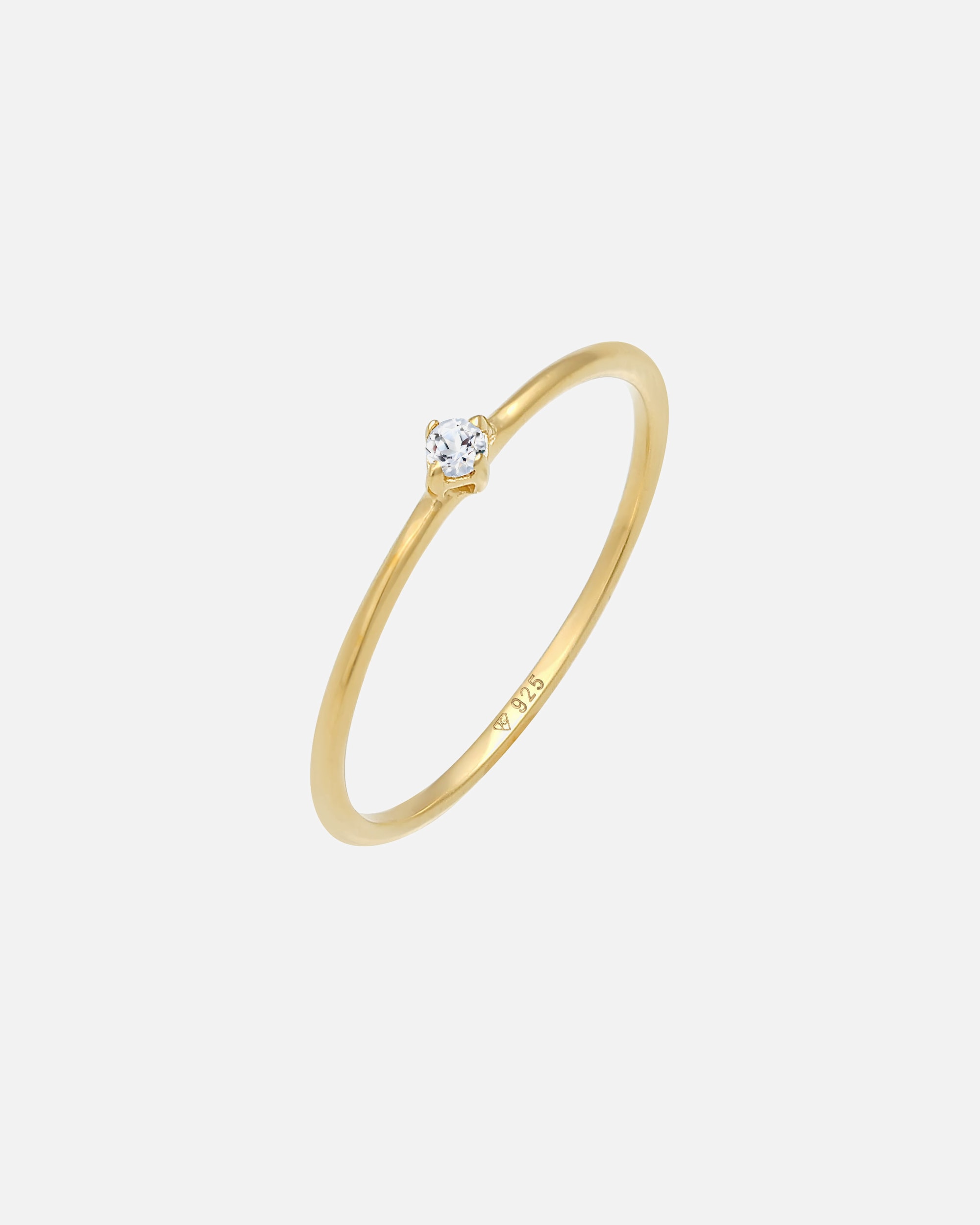Pierścionek dla Kobieta Elli PREMIUM Damski pasjans elegancki filigranowy z kamieniem Topaz w pozłacanym srebrze próby 925 Sterling Silver 58
