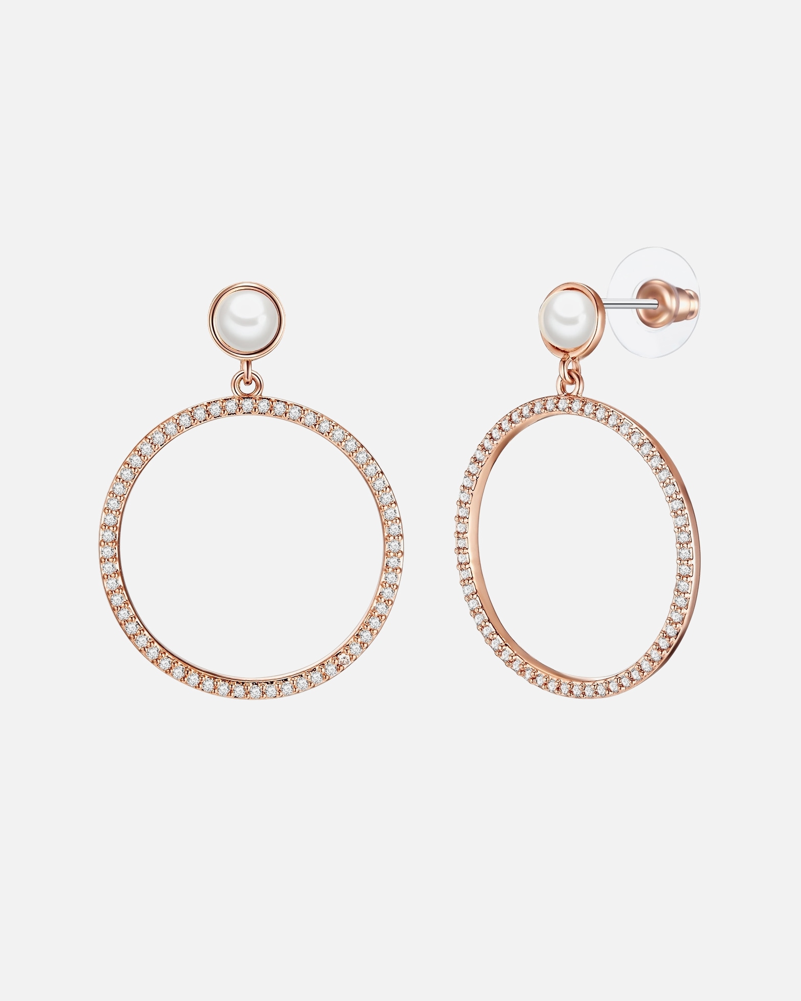 Kolczyki dla Kobieta Mosiadz Cyrkonia Sztuczna perła 42,1 mm