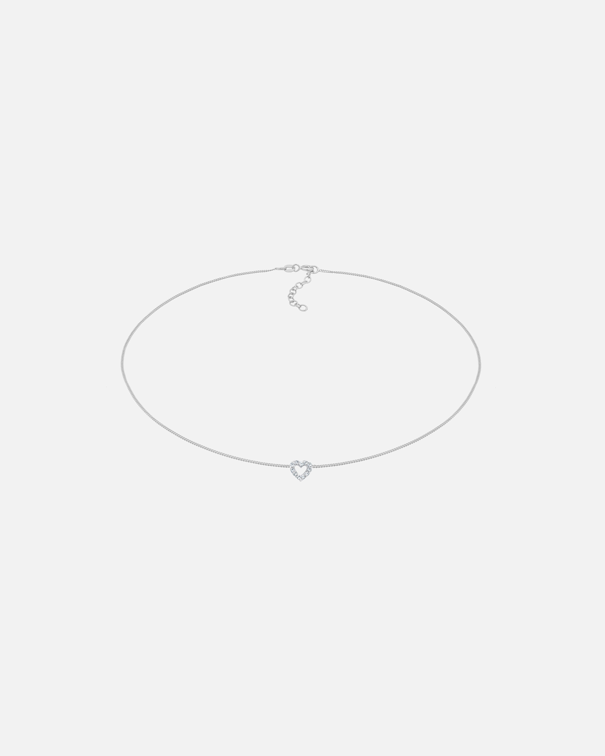 Naszyjnik dla Kobieta Elli Damski wisiorek serce miłość z kryształem ze srebra próby 925 Sterling Silver silberfarben