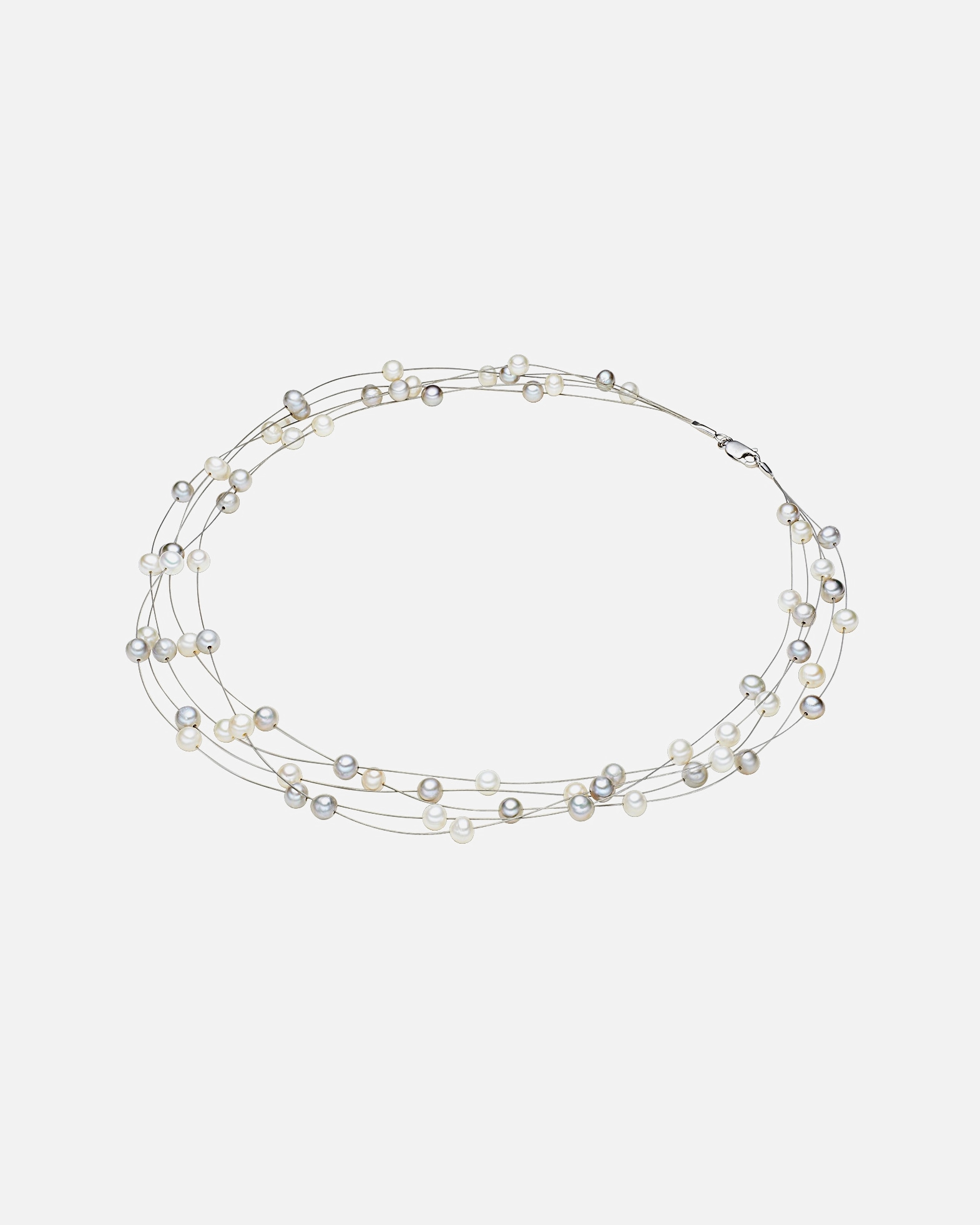 Naszyjnik dla Kobieta Valero Pearls Naszyjnik z pereł srebro wysokiej próby Perła hodowlana słodkowodna srebrny 43,0 cm