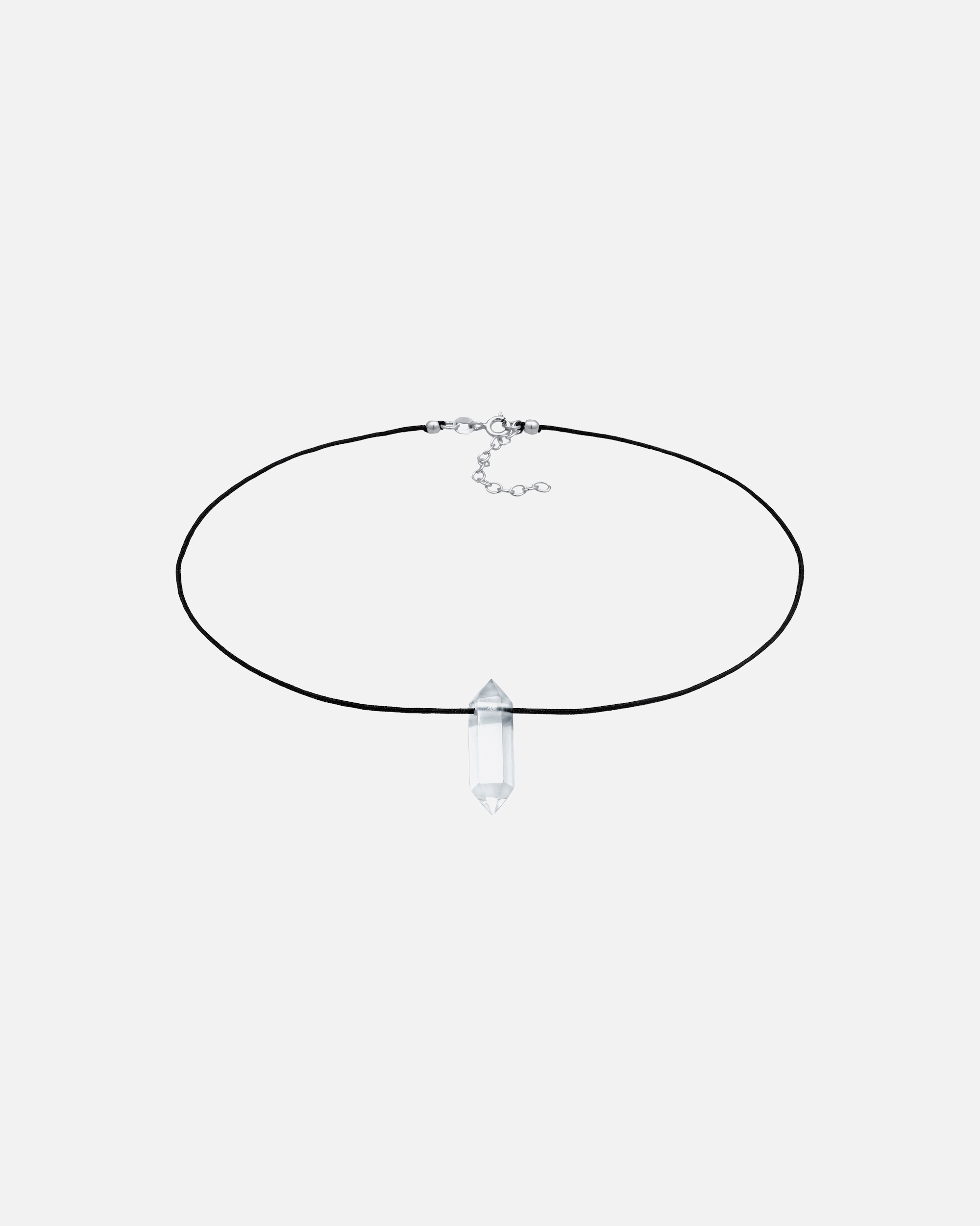Naszyjnik dla Kobieta Elli PREMIUM Damski choker wisiorek Nylon Black z kryształową końcówką ze srebra próby 925 Sterling Silver 32