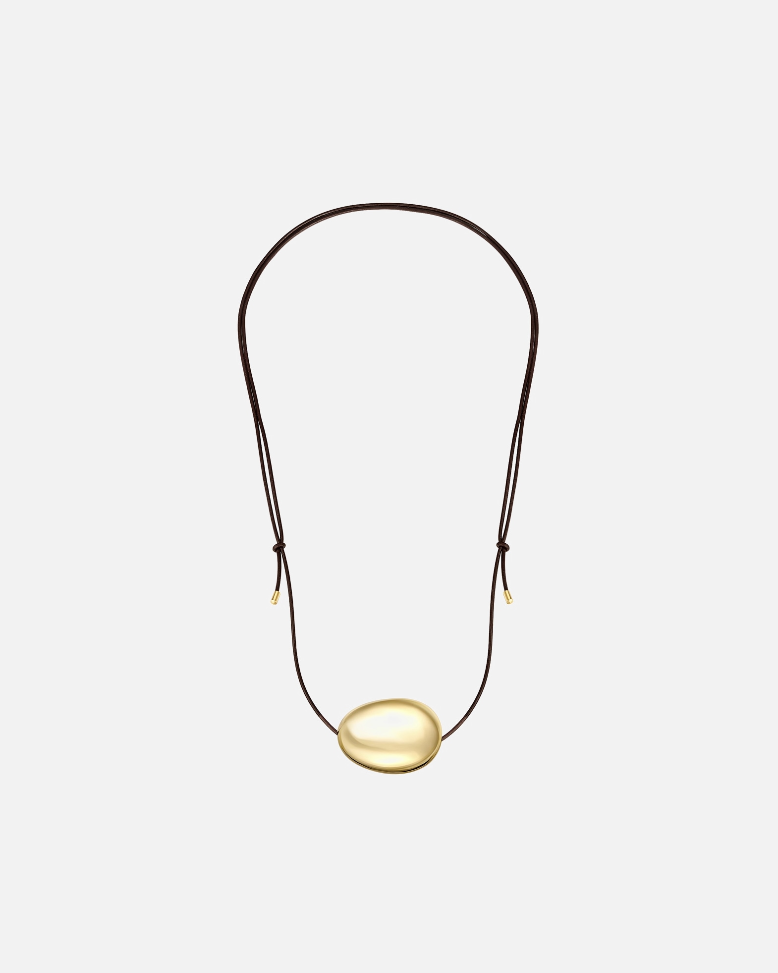 Naszyjnik dla Kobieta Yokoamii Naszyjnik z brazowej skóry 42,0 - 88,0 cm, flexibel einstellbar